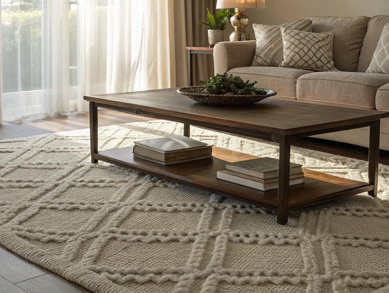 8x10 rug pad underneath an area rug.