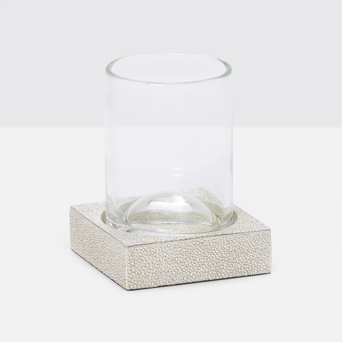 Pigeon and Poodle PP001065 Manchester Tumbler Set in Warm Silver Realistic Faux Shagreen