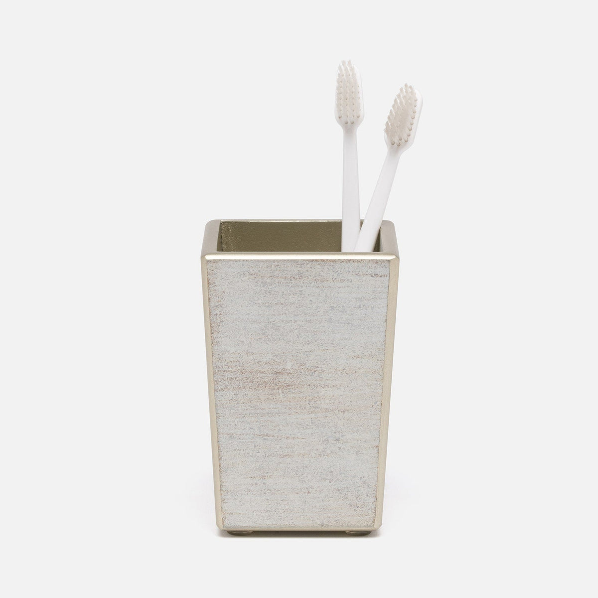 Pigeon and Poodle PP001153 Nora Brush Holder in Metallic Frost Painted Glass