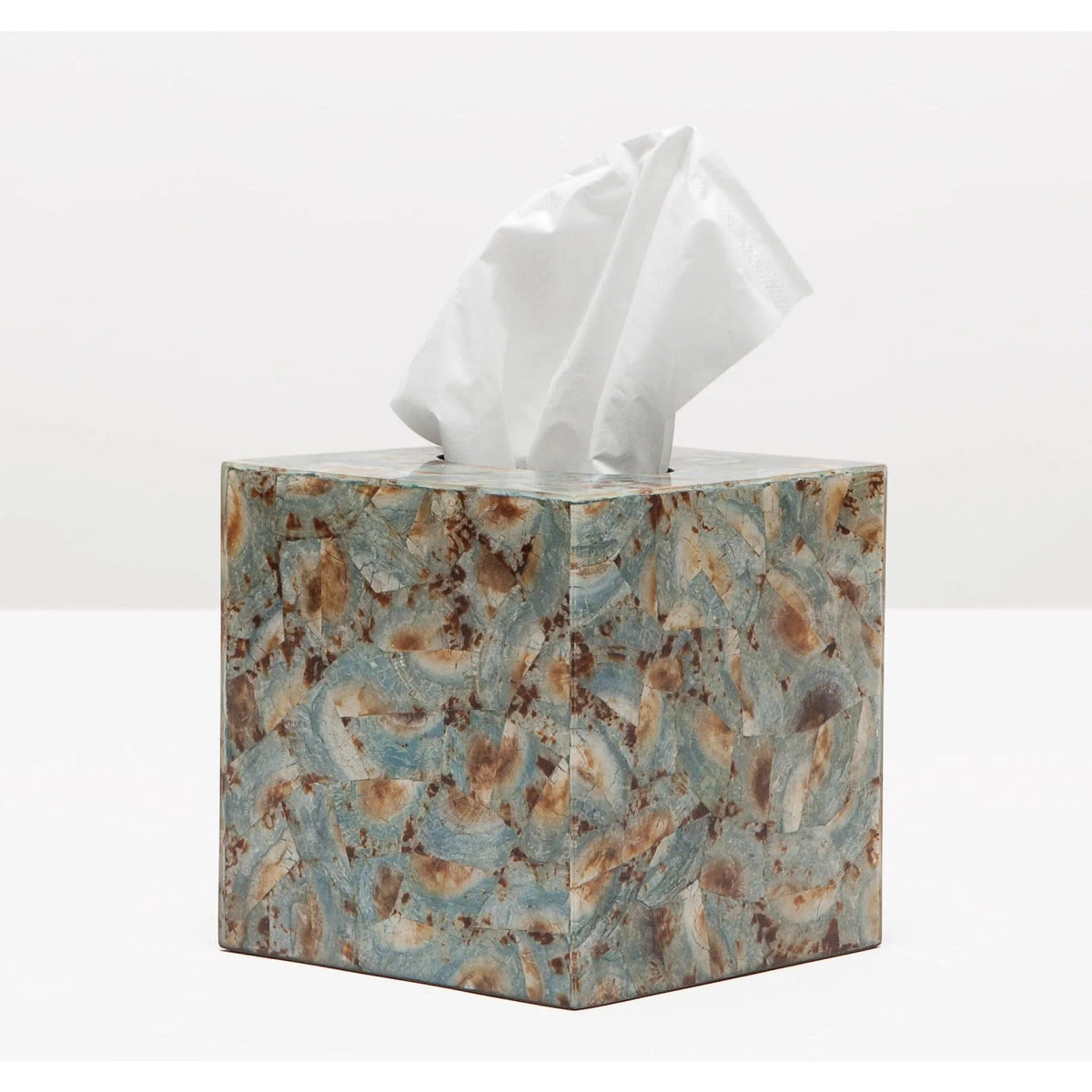 Pigeon and Poodle PP001396 Sitges Tissue Box in Blue Limpet Shell