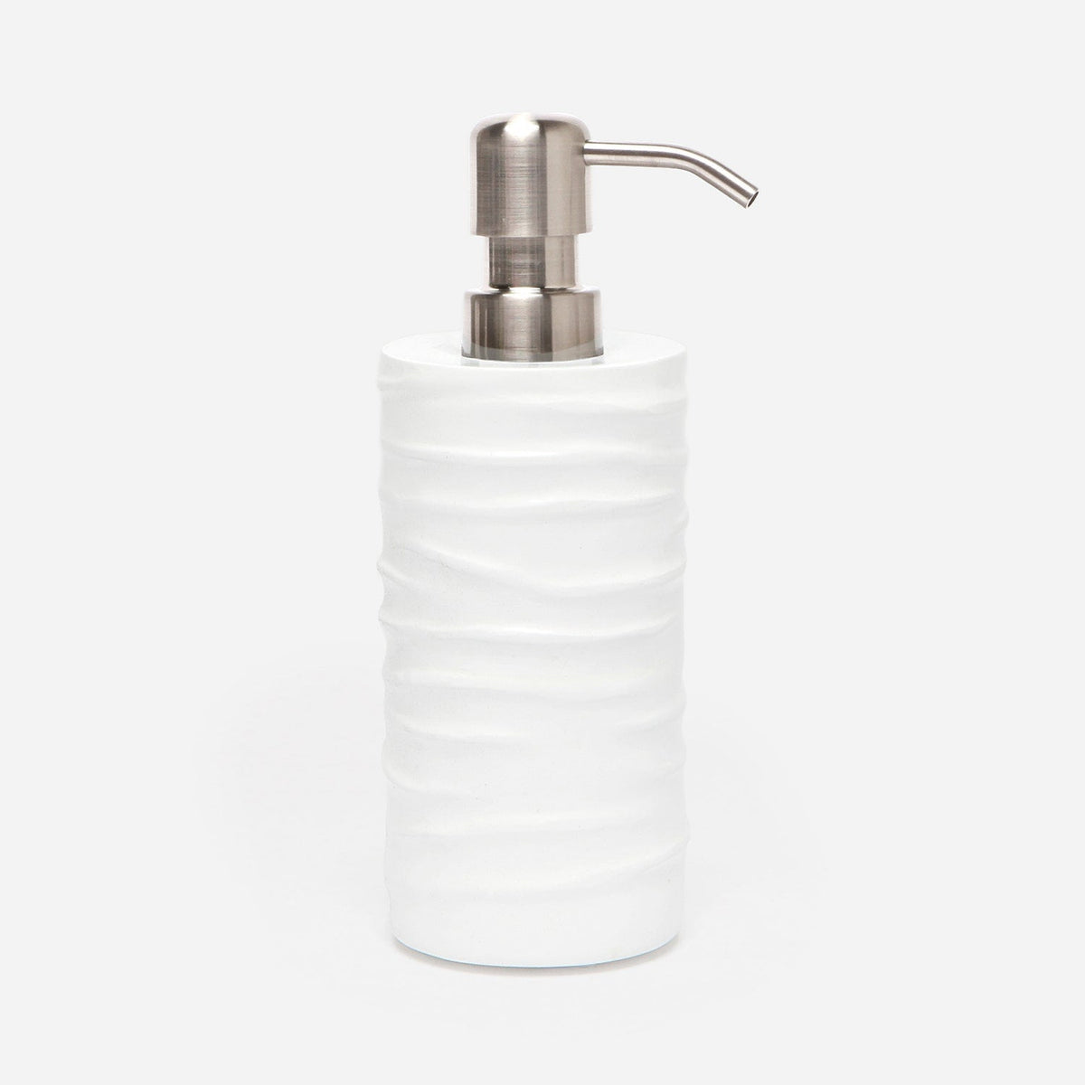 Pigeon and Poodle PP001411 Solin Soap Pump in White Lacquer Resin