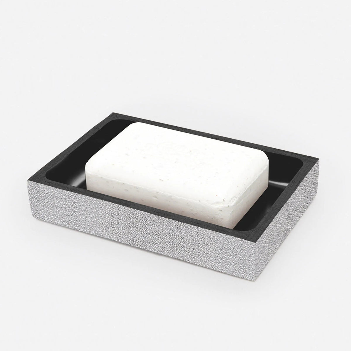 Pigeon and Poodle PP000926 Manchester Soap Dish (Rectangular) in Ash Gray Realistic Faux Shagreen