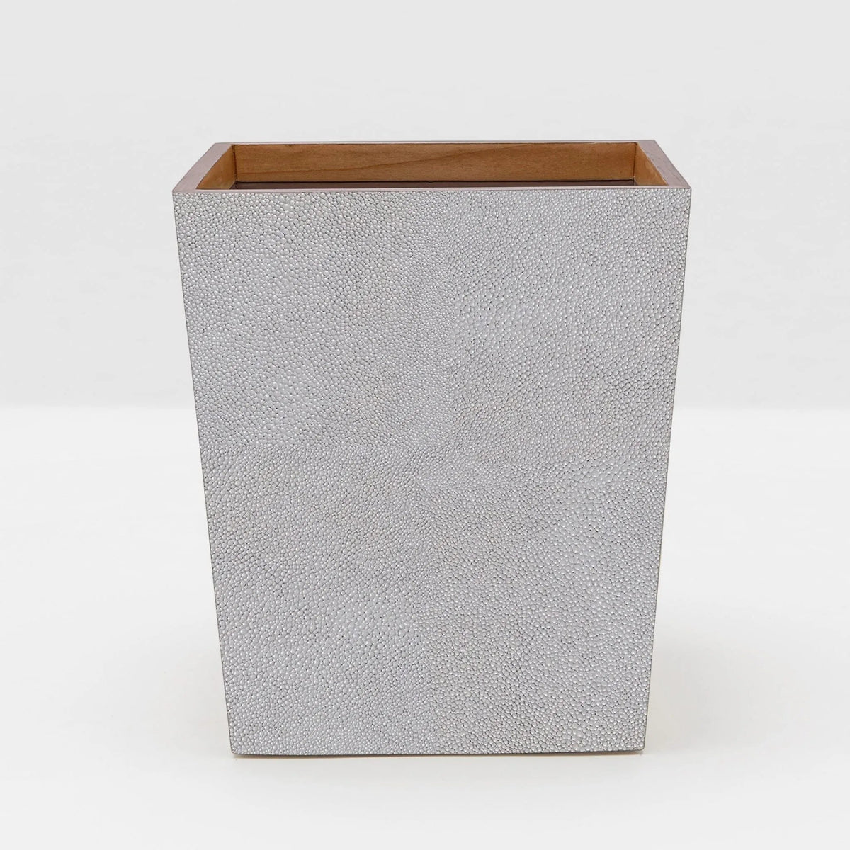 Pigeon and Poodle PP000936 Manchester Wastebasket (Square) in Ash Gray Realistic Faux Shagreen