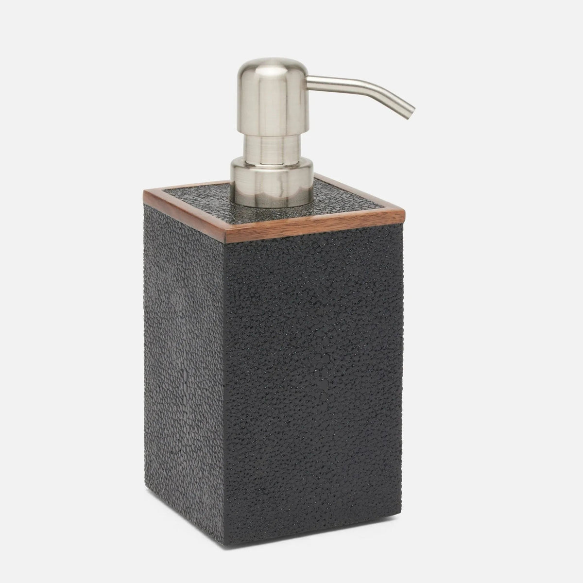 Pigeon and Poodle PP005211 Manchester Soap Pump in Black Realistic Faux Shagreen