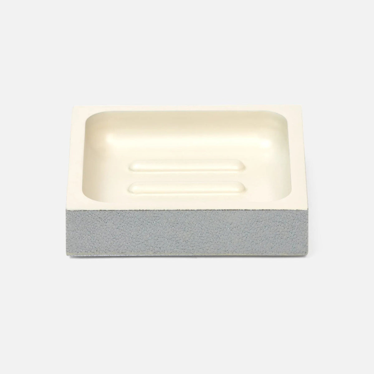 Pigeon and Poodle PP000941 Manchester Soap Dish (Rectangular) in Cloud Gray Realistic Faux Shagreen