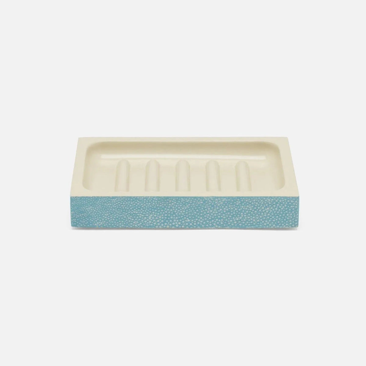 Pigeon and Poodle PP007626 Manchester Soap Dish (Rectangular) in Powder Blue Realistic Faux Shagreen