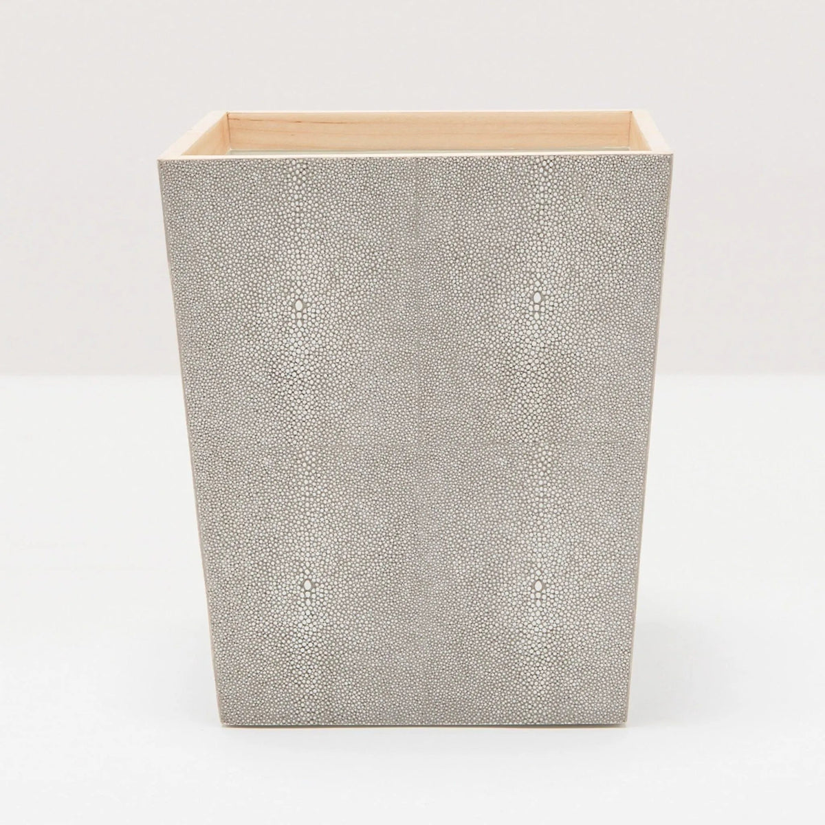 Pigeon and Poodle PP001025 Manchester Wastebasket (Rectangular) in Sand Realistic Faux Shagreen