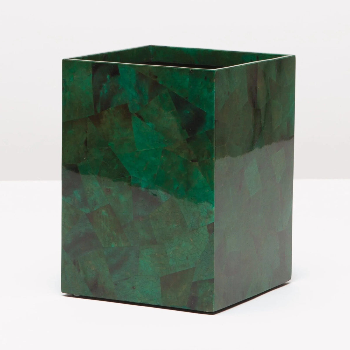Pigeon and Poodle PP001202 Palm Wastebasket (Square) in Emerald Shell