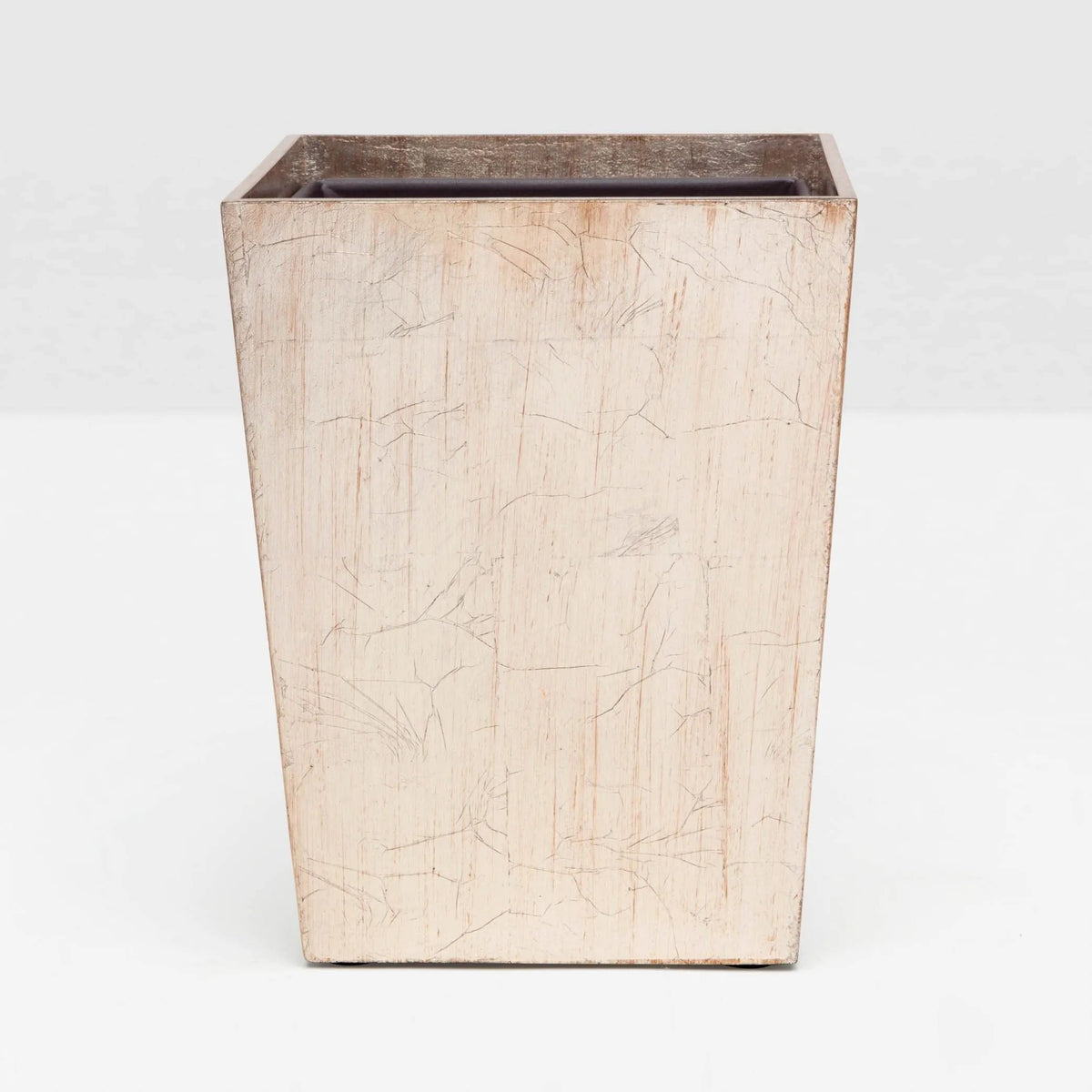 Pigeon and Poodle PP001437 Tanlay Wastebasket (Rectangular) in Lacquered Silver Leaf