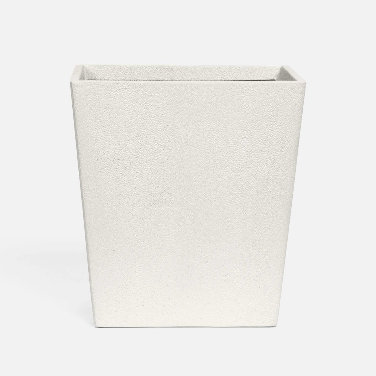 Pigeon and Poodle PP001446 Tenby Wastebasket (Rectangular) in Blanc Realistic Faux Shagreen
