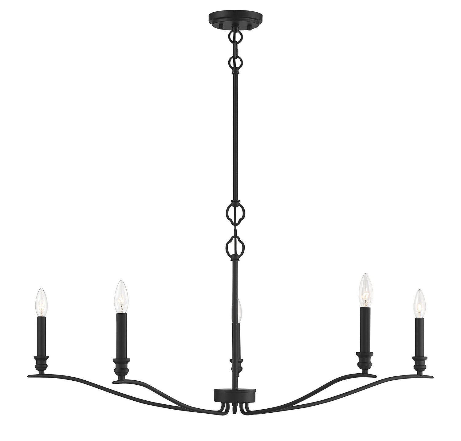 Meridian M10086MBK Five Light Chandelier in Matte Black