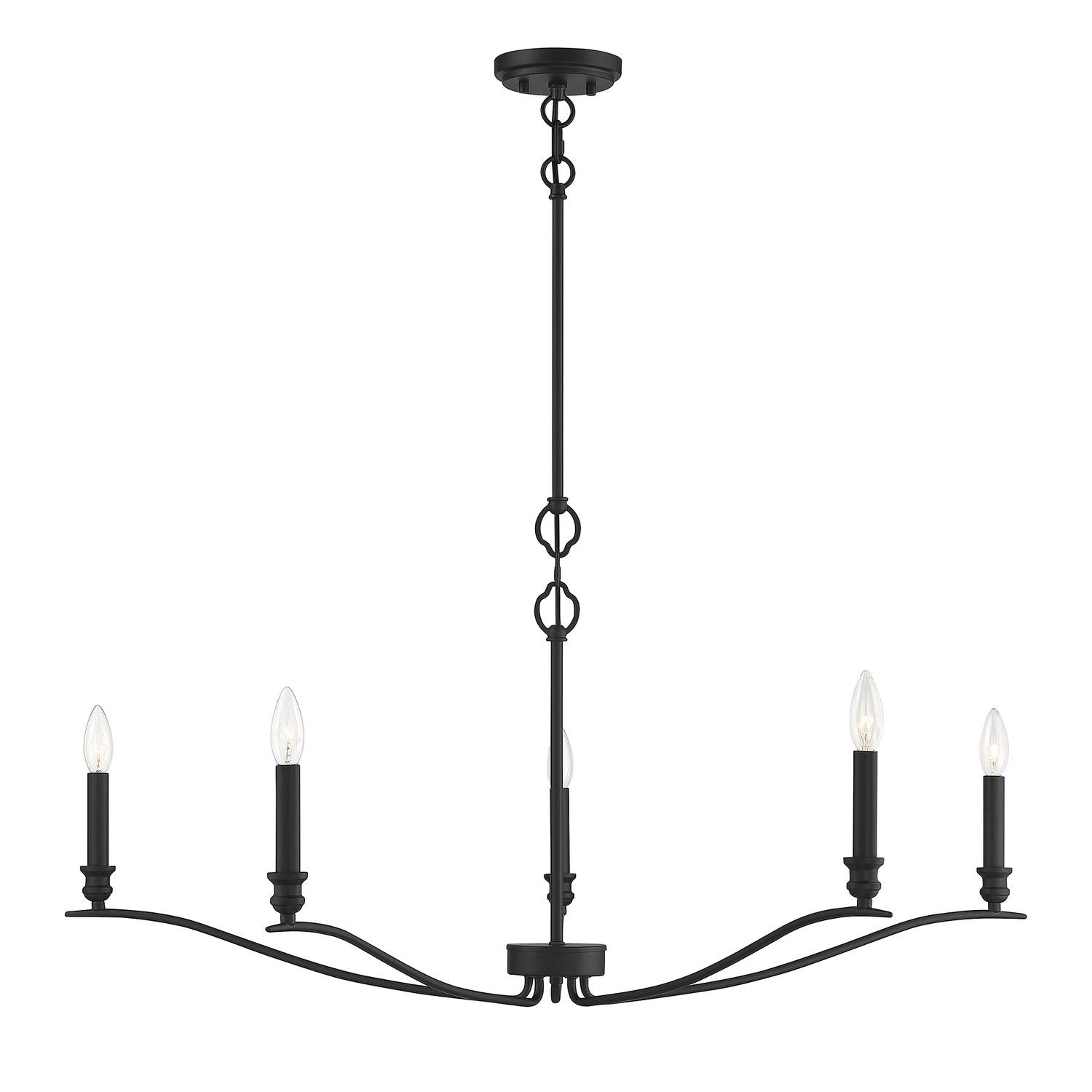Meridian M10086MBK Five Light Chandelier in Matte Black