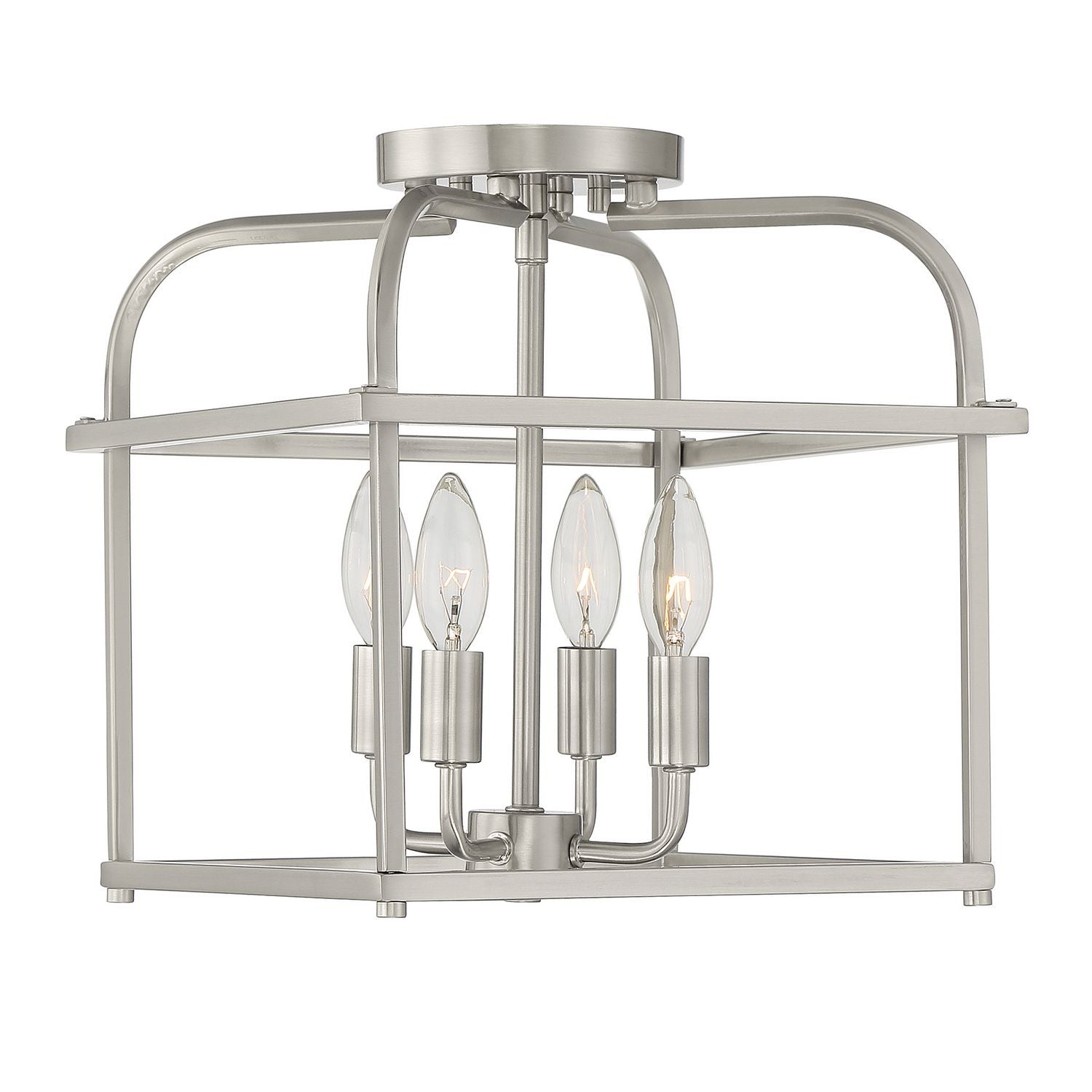Meridian M60061BN Four Light Semi-Flush Mount in Brushed Nickel