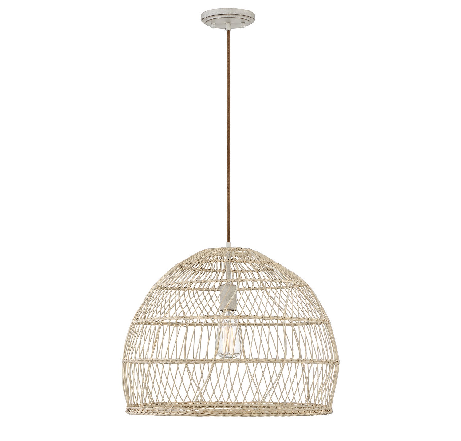 Meridian M70106NR One Light Pendant in Natural Rattan with a Matching Socket
