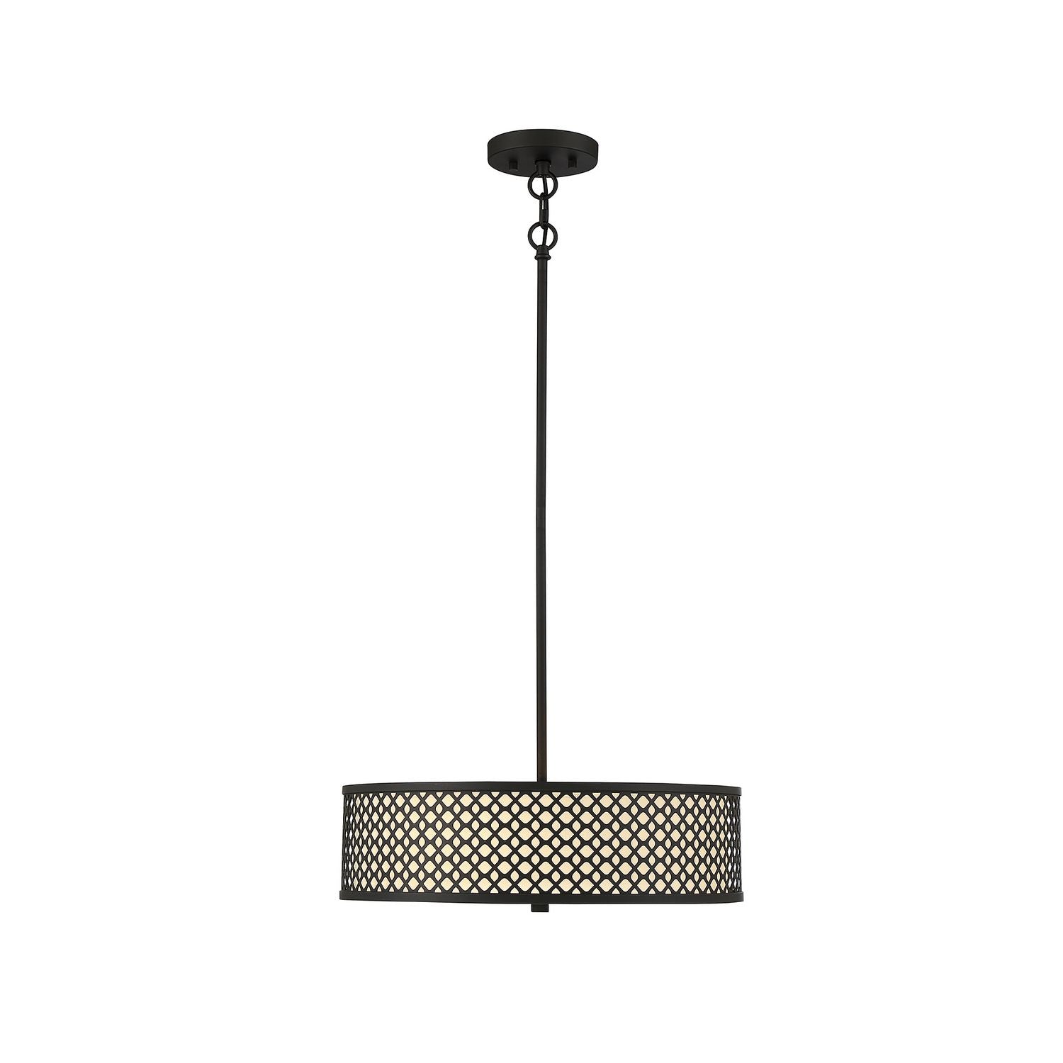 Meridian M70108MBK Three Light Pendant in Matte Black