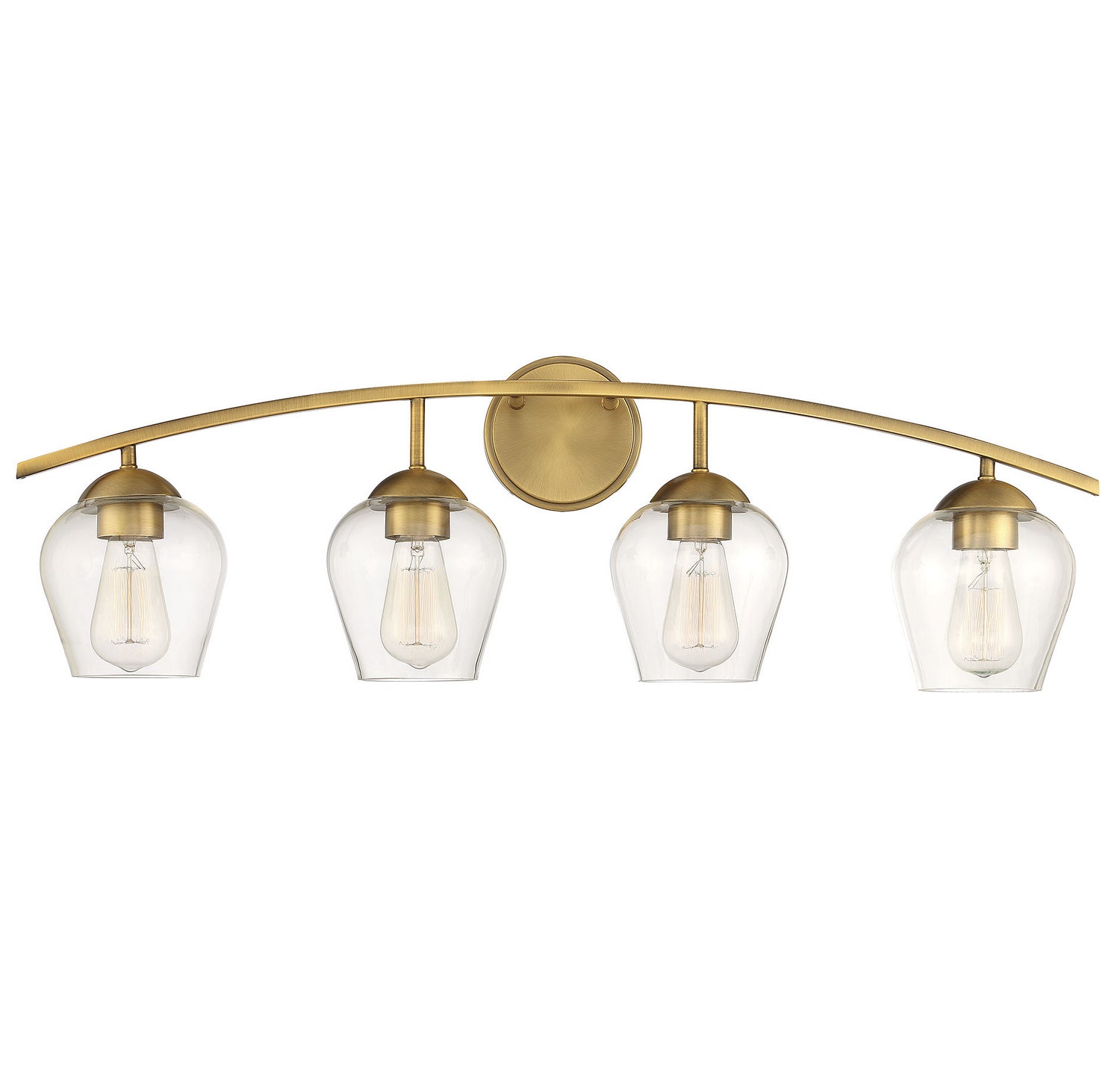 Meridian M80033NB Four Light Bathroom Vanity Light in Natural Brass