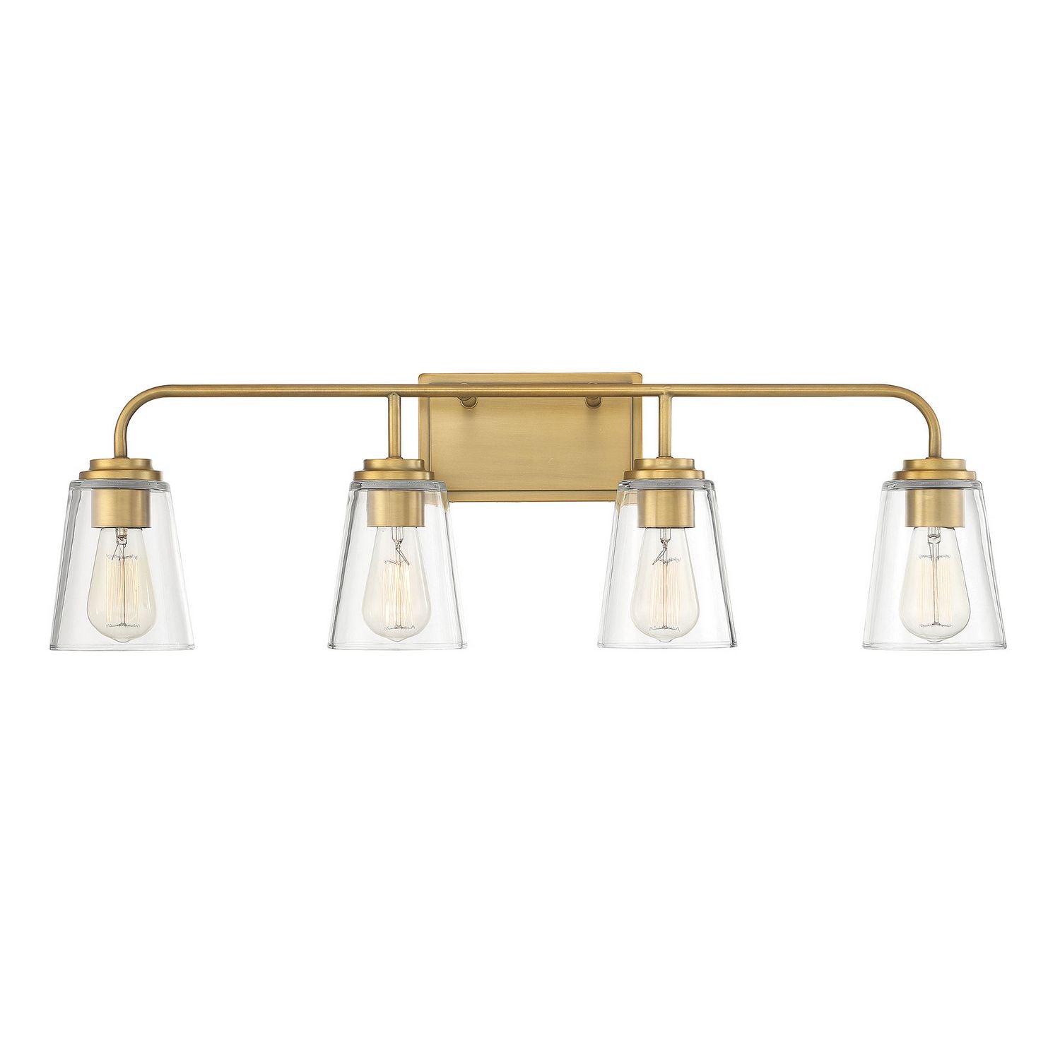 Meridian M80045NB Four Light Bathroom Vanity Light in Natural Brass