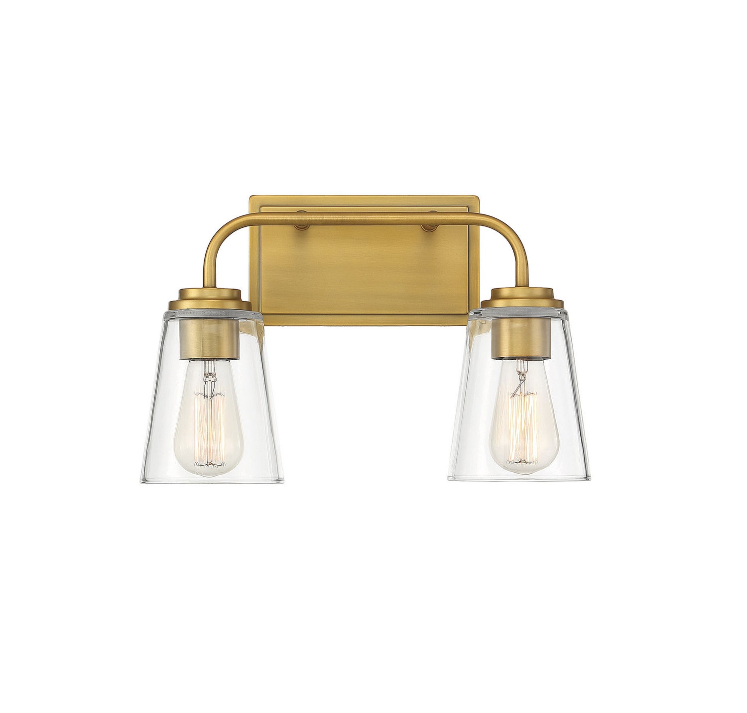 Meridian M80043NB Two Light Bathroom Vanity Light in Natural Brass