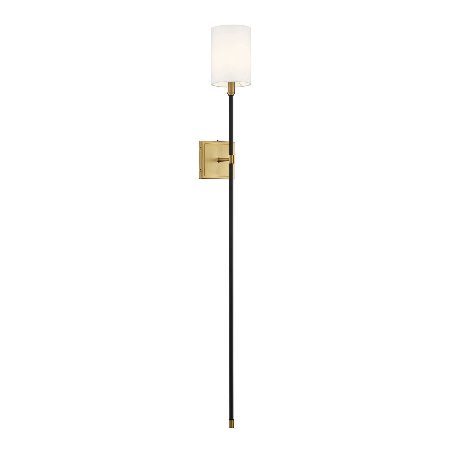 Meridian M90069BNB One Light Wall Sconce in Black with Natural Brass Accents