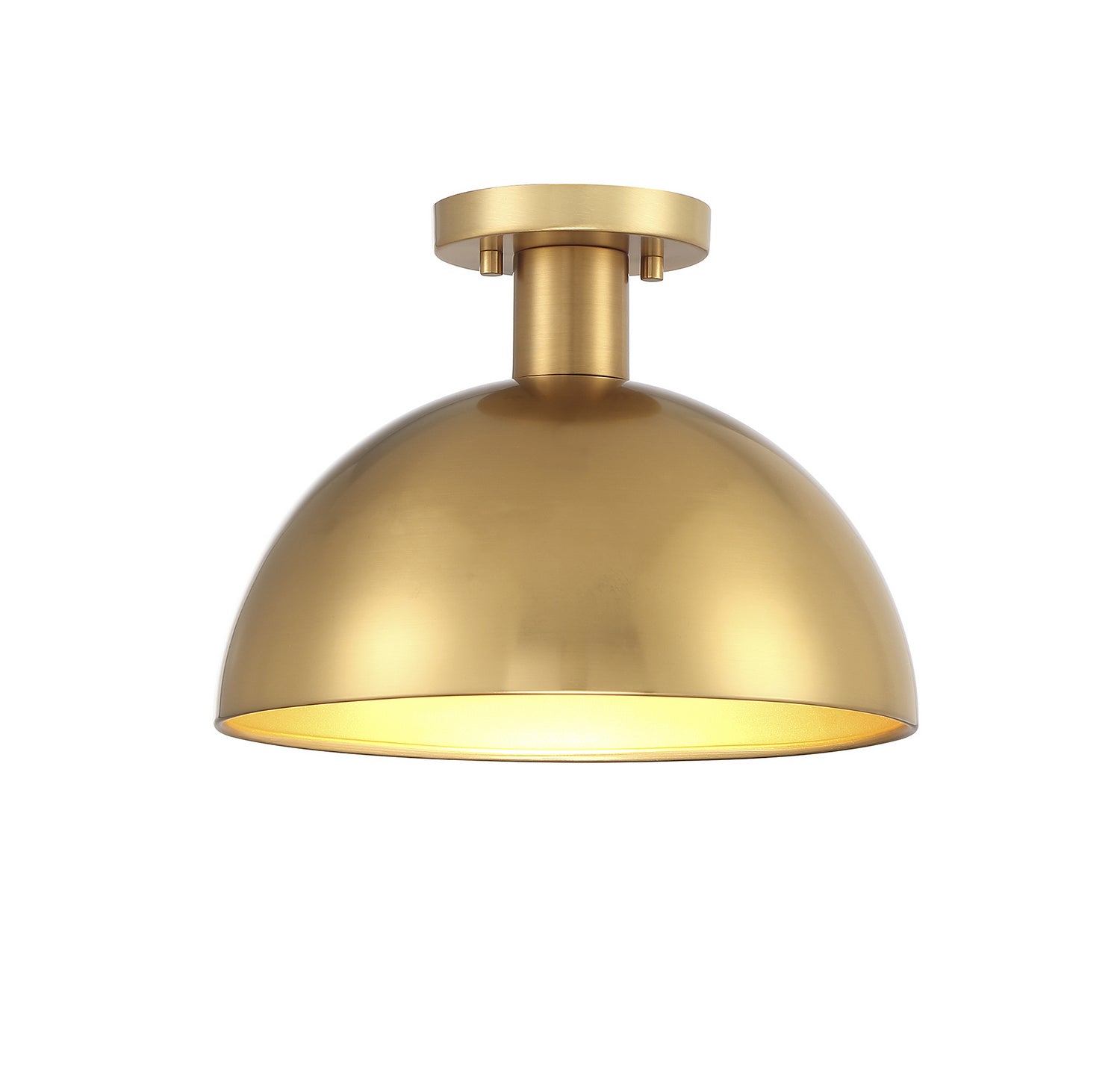 Meridian M60071NB One Light Semi-Flush Mount in Natural Brass
