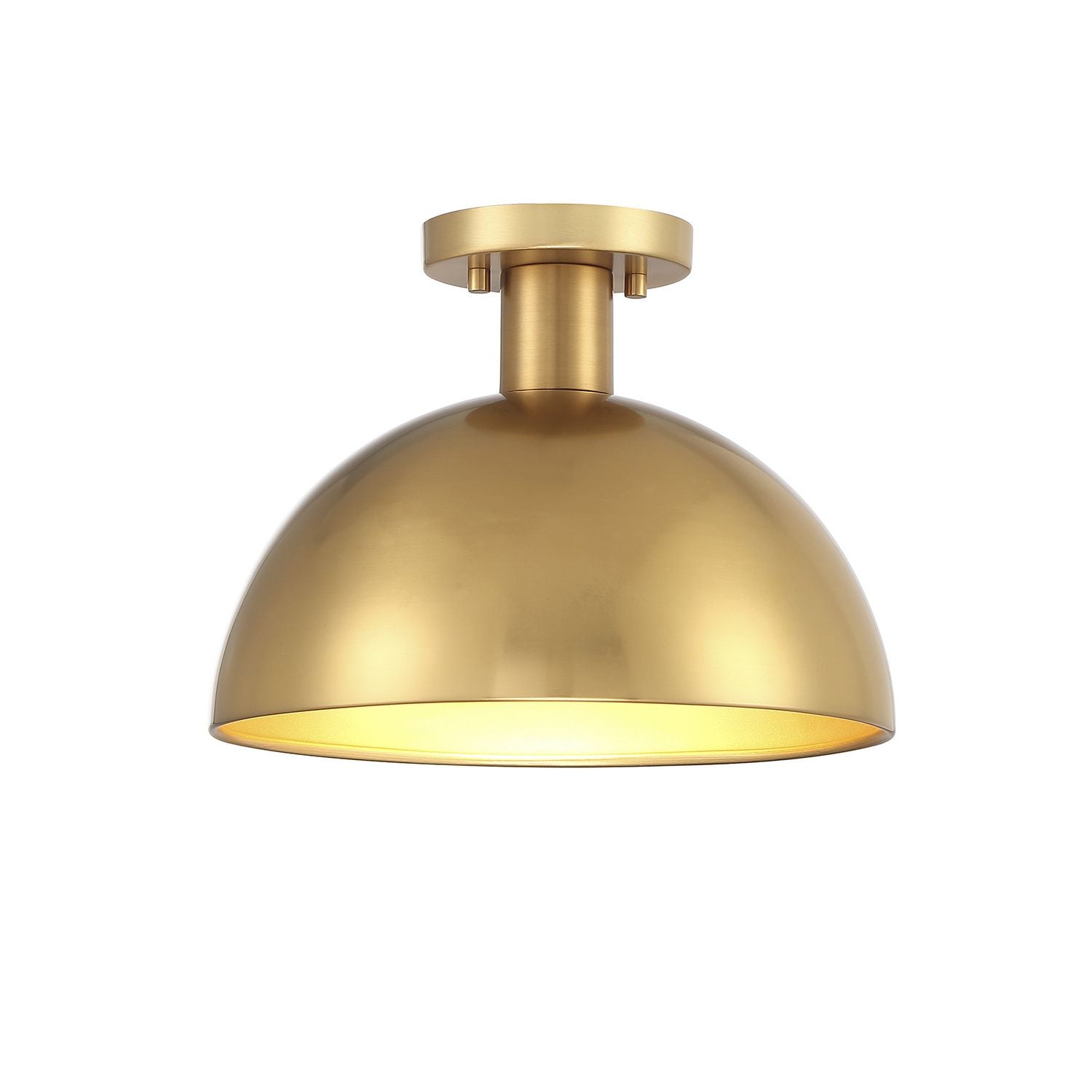 Meridian M60071NB One Light Semi-Flush Mount in Natural Brass
