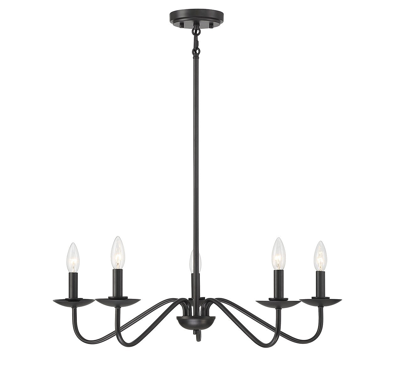Meridian M100120MBK Five Light Chandelier in Matte Black