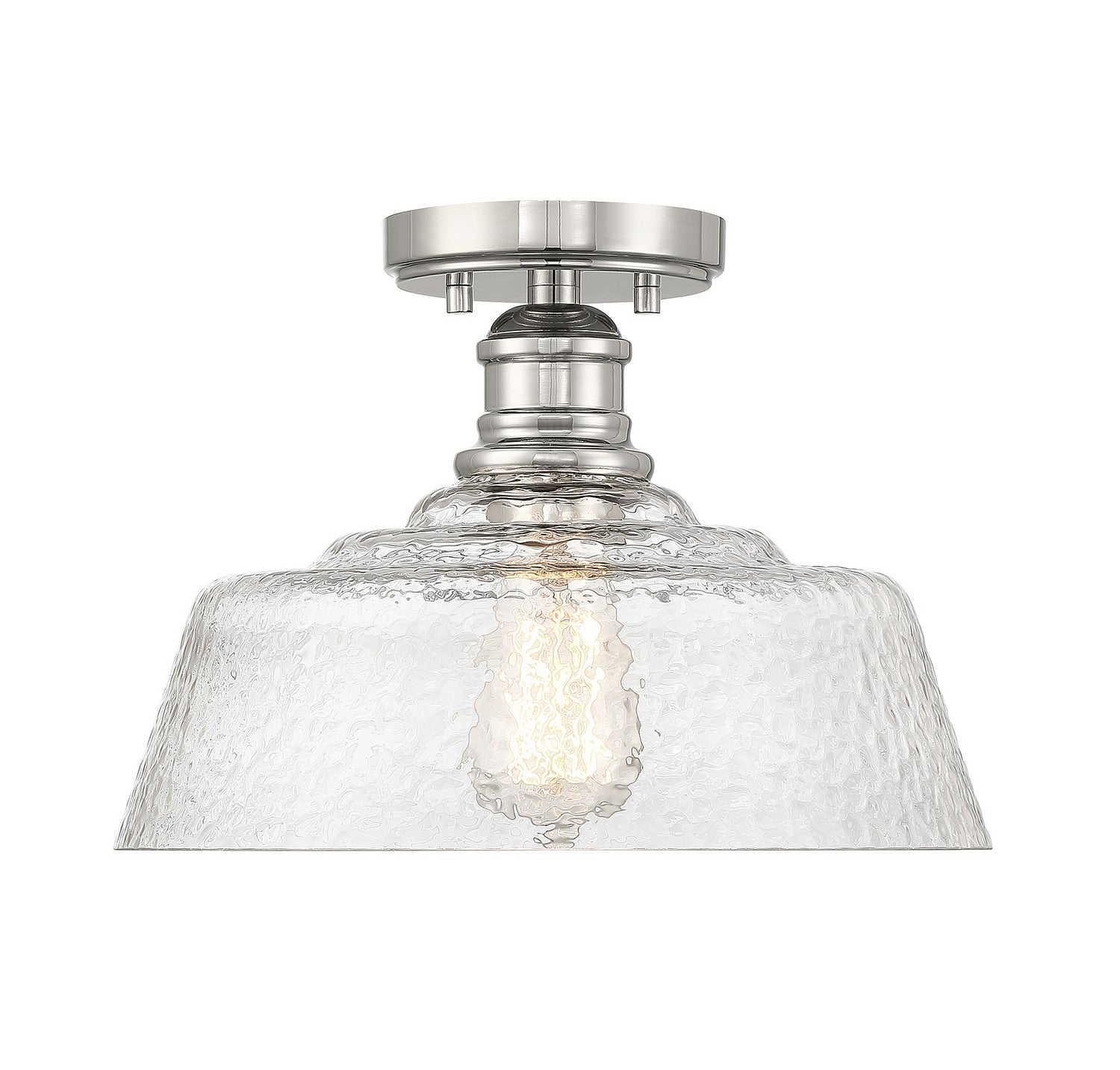 Meridian M60070PN One Light Semi-Flush Mount in Polished Nickel