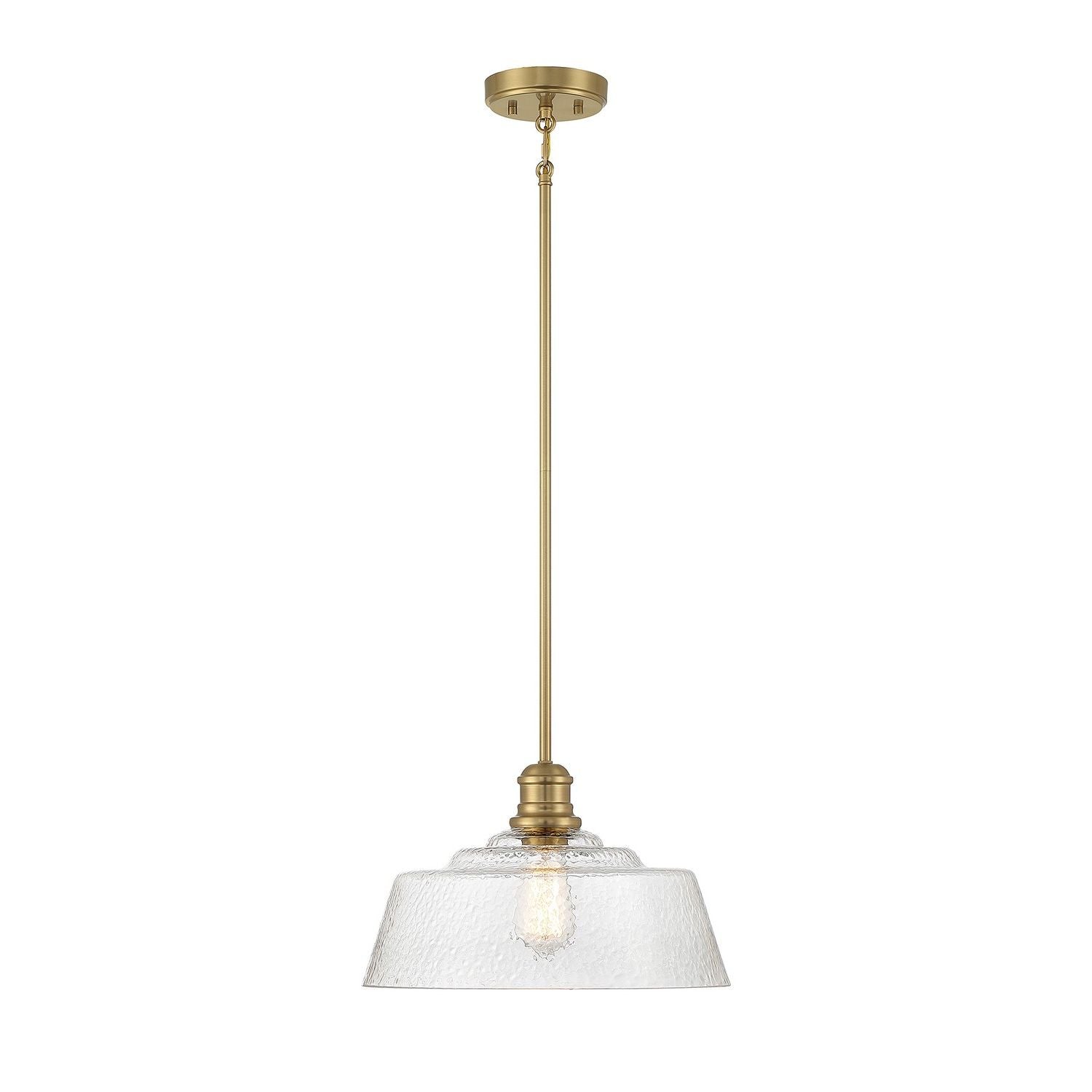 Meridian M7023NB One Light Pendant in Natural Brass