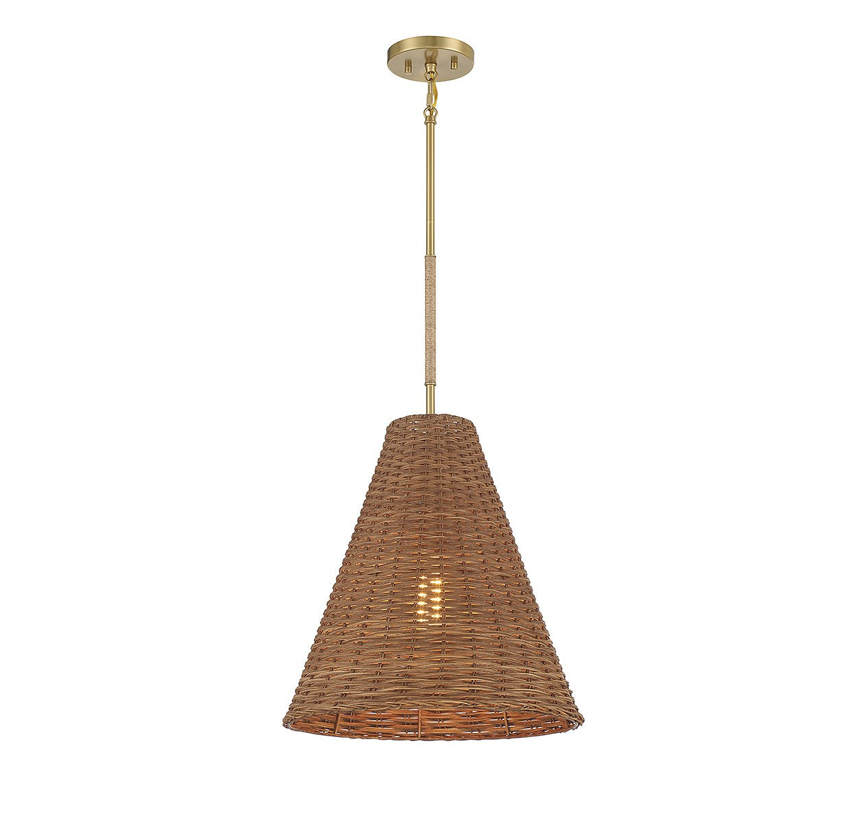 Meridian M7036NRNB One Light Pendant in Natural Brass