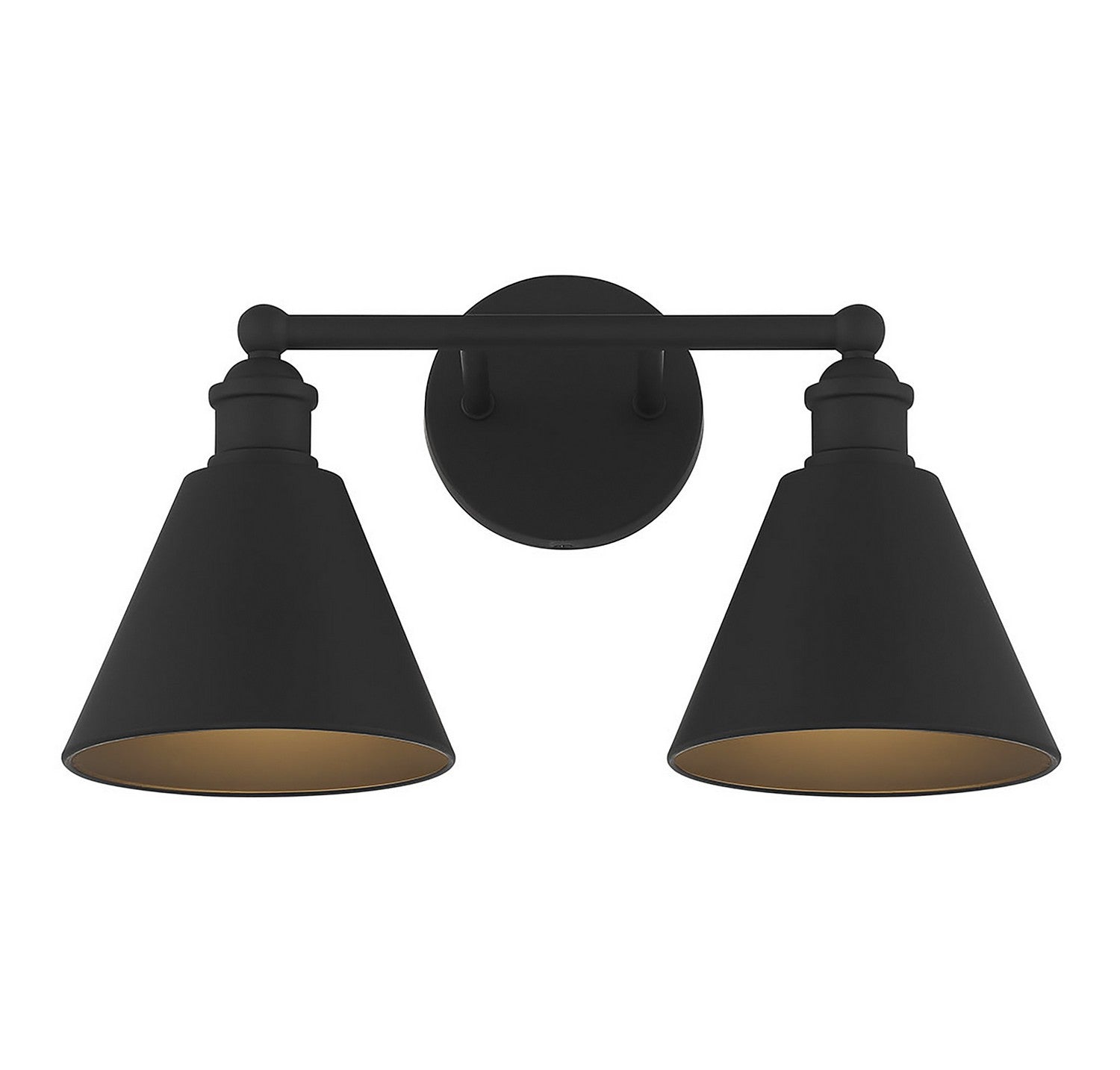 Meridian M80063MBK Two Light Bathroom Vanity Light in Matte Black