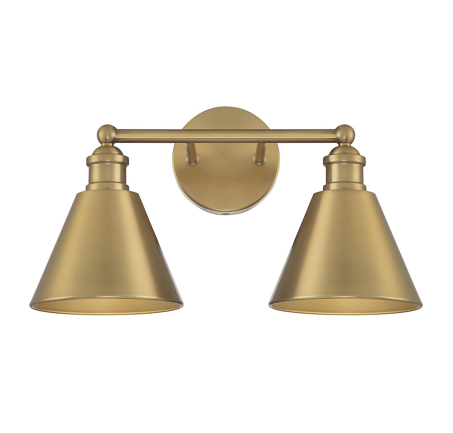 Meridian M80063NB Two Light Bathroom Vanity Light in Natural Brass