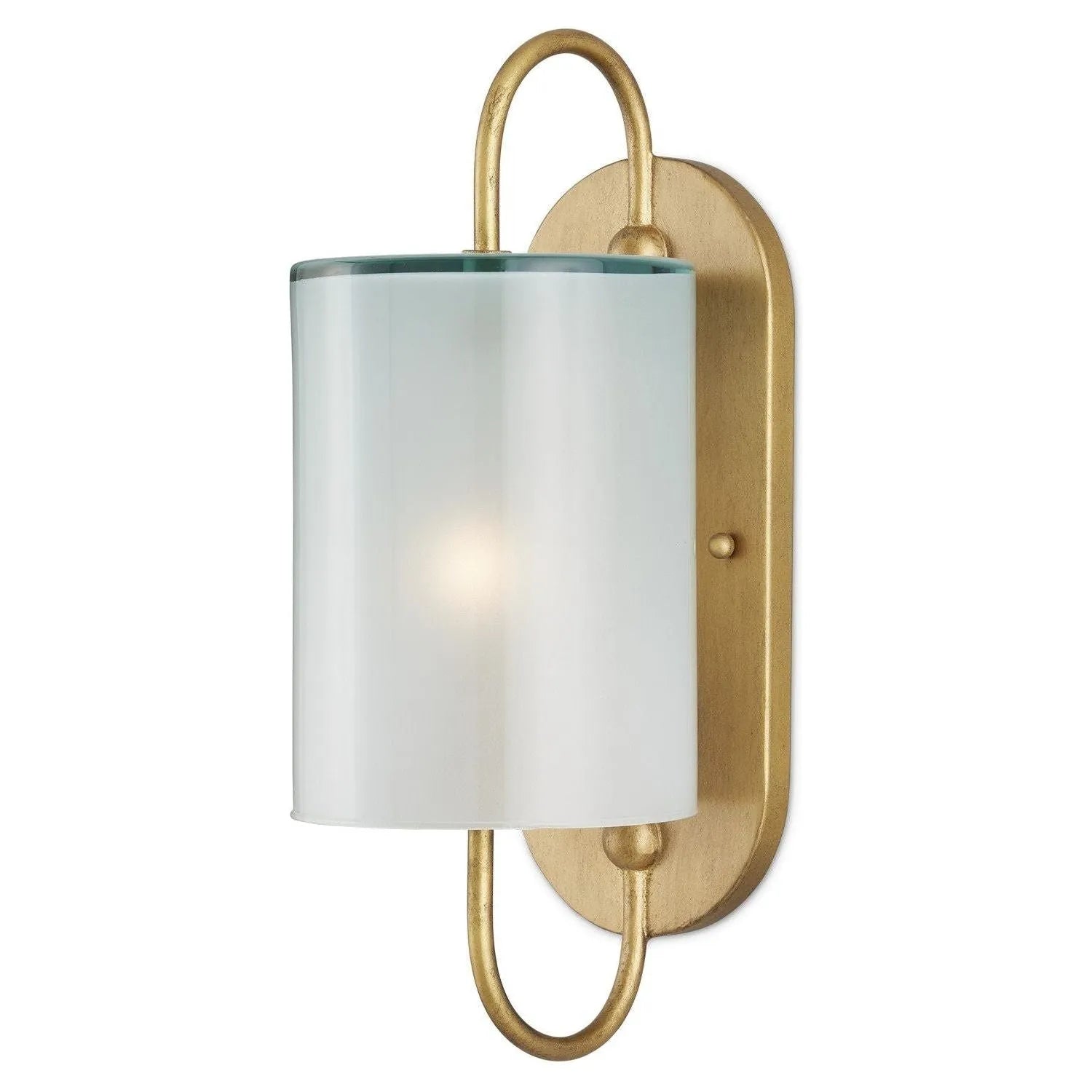 Currey and Company - 5800-0024 - One Light Wall Sconce - Glacier - Brass/Frosted White