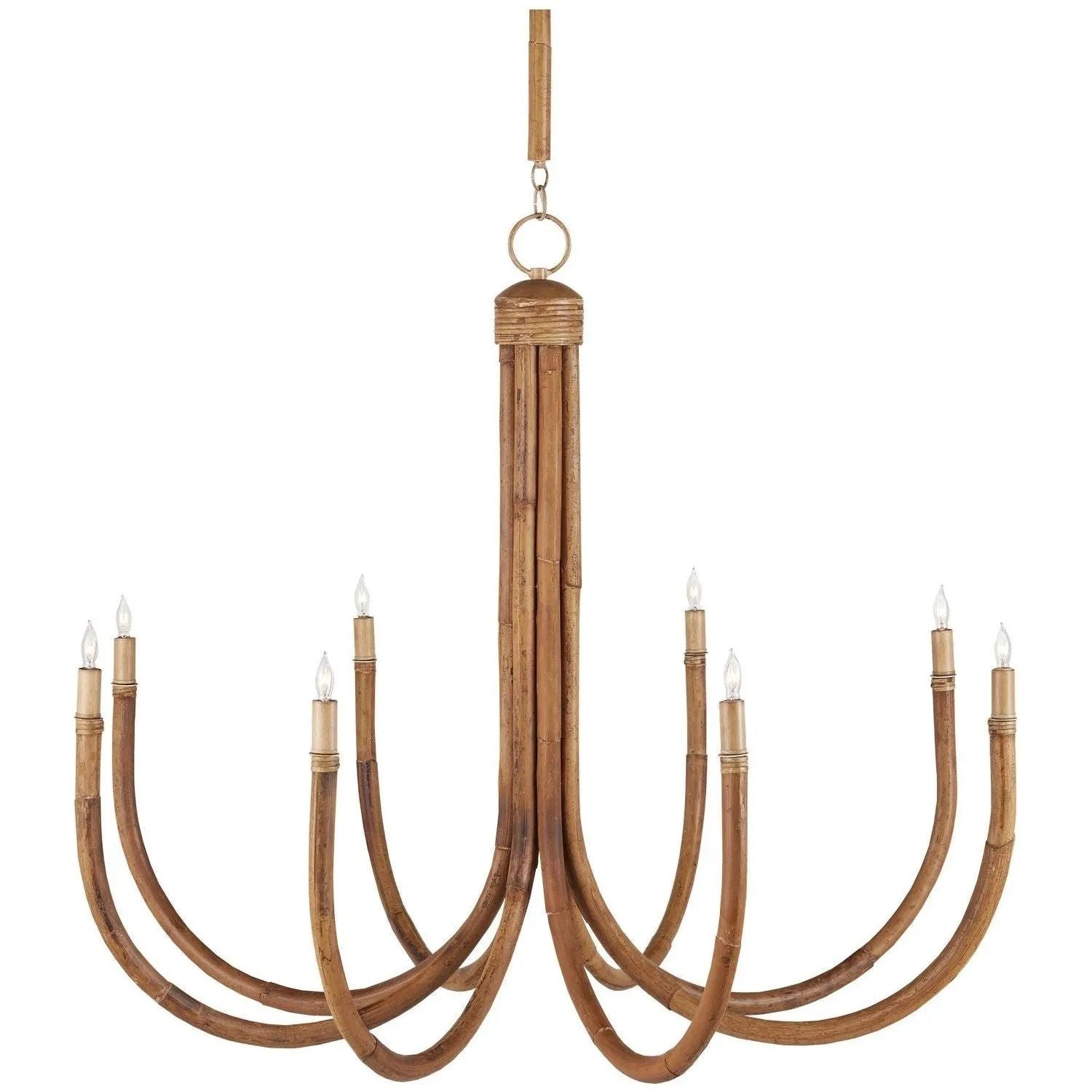 Currey and Company - 9000-1085 - Eight Light Chandelier - Samsara - Natural/Saddle Tan