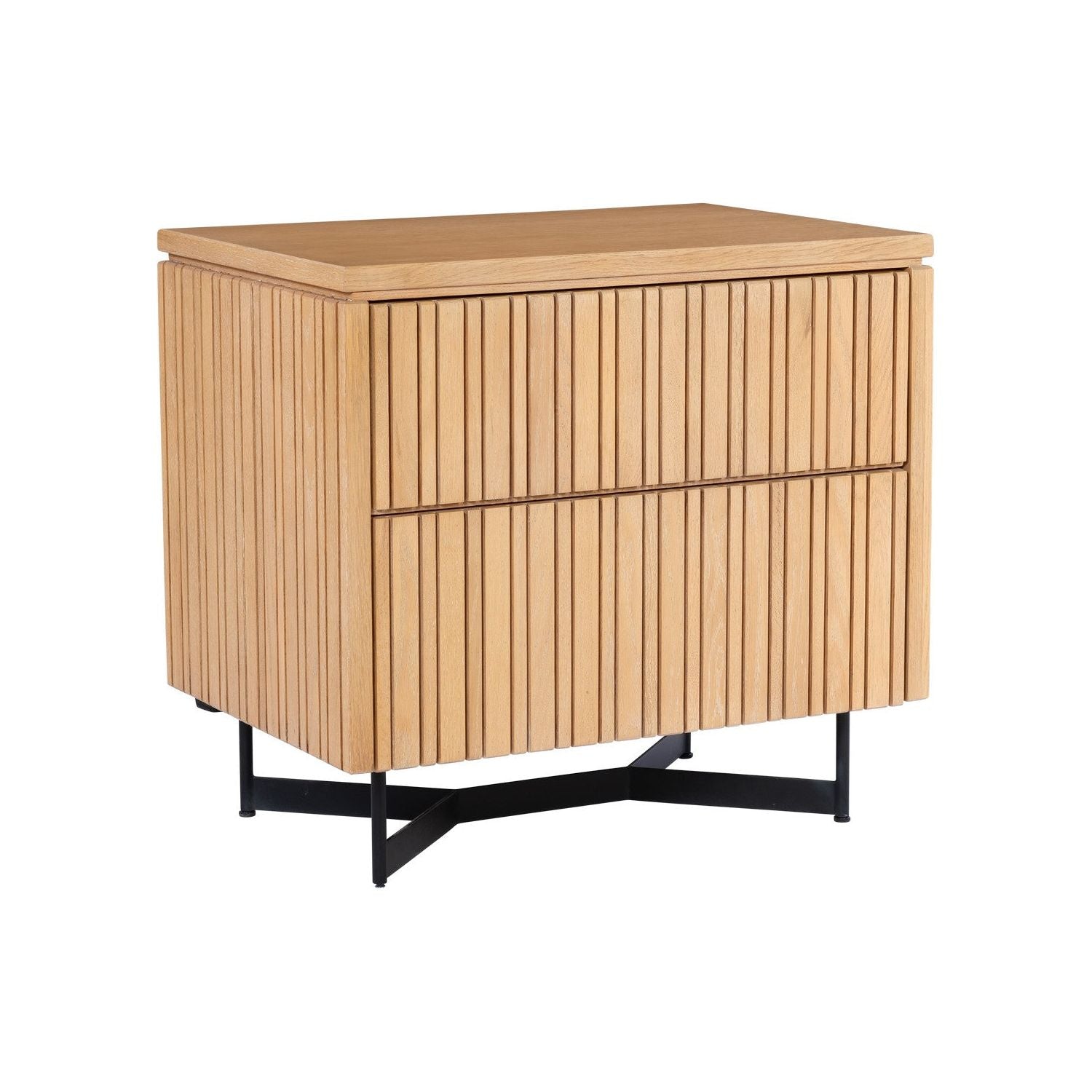 Currey and Company - 3000-0292 - Nightstand - Washed Oak/Black