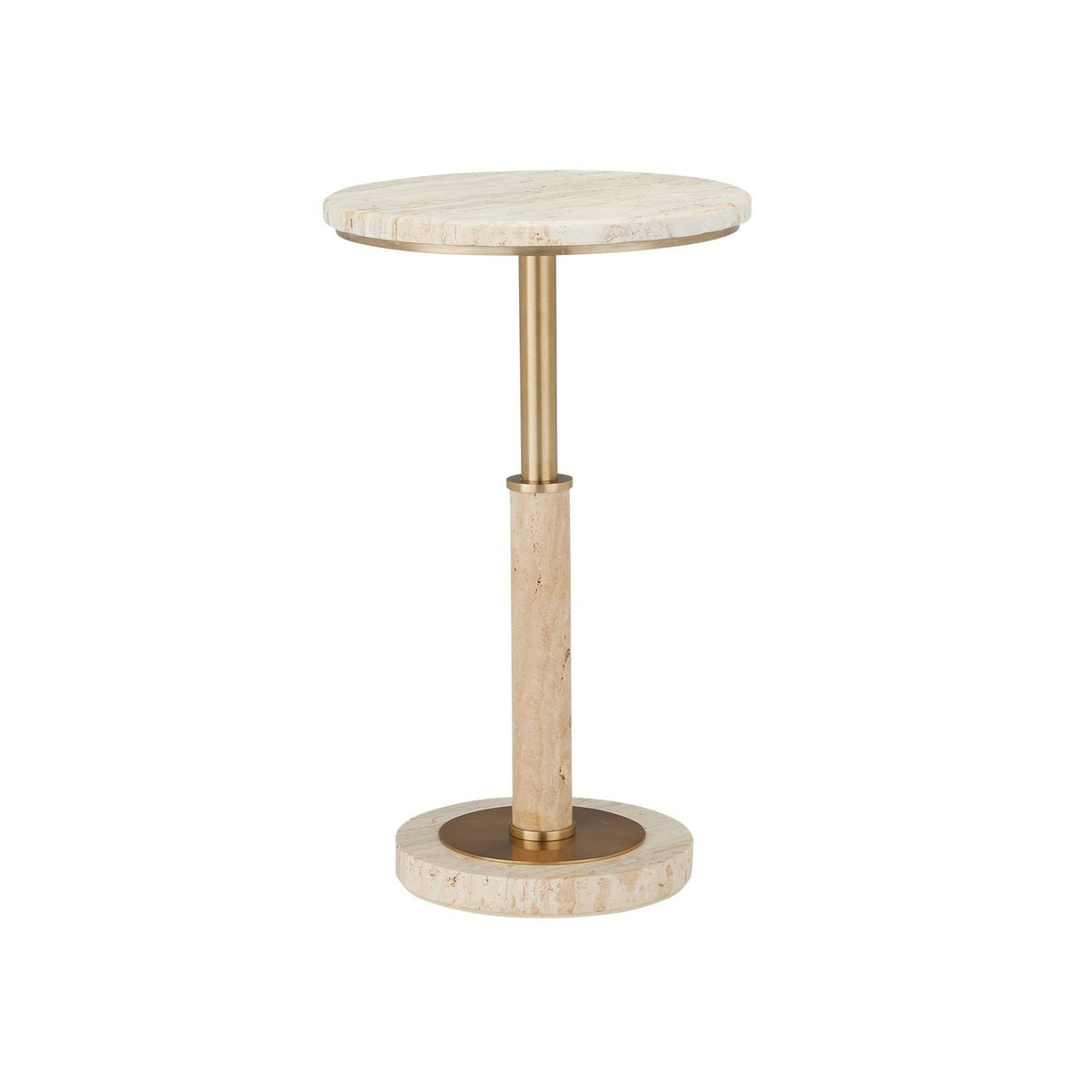 Currey and Company 4000-0183 Miles Accent Table in Natural/Polished Brass