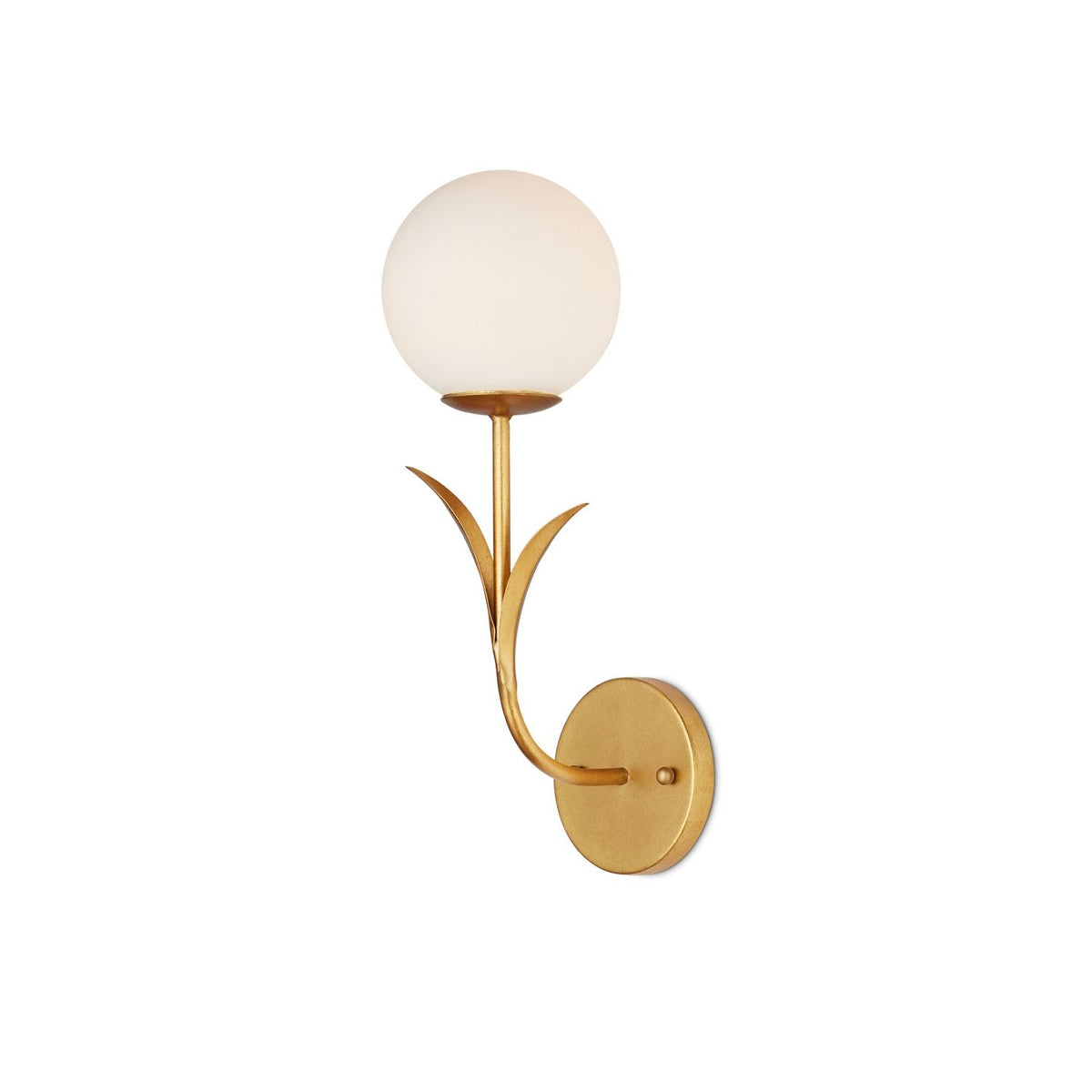 Currey and Company 5000-0249 Rossville Wall Sconce in Contemporary Gold Leaf/Frosted White