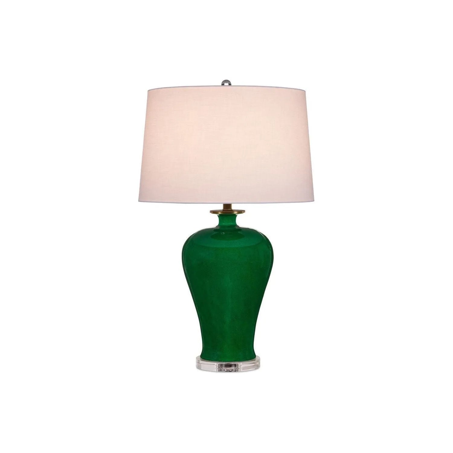 Currey and Company - 6000-0907 - One Light Table Lamp - Imperial - Imperial Green/Clear/Natural Brass