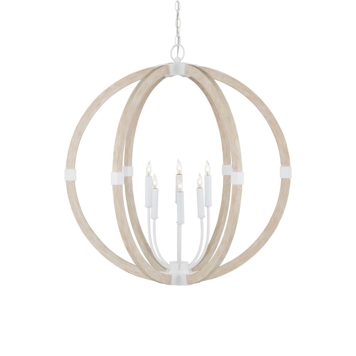 Currey and Company - 9000-1131 - Six Light Chandelier - Bastian Collection - Sandstone/Sugar White