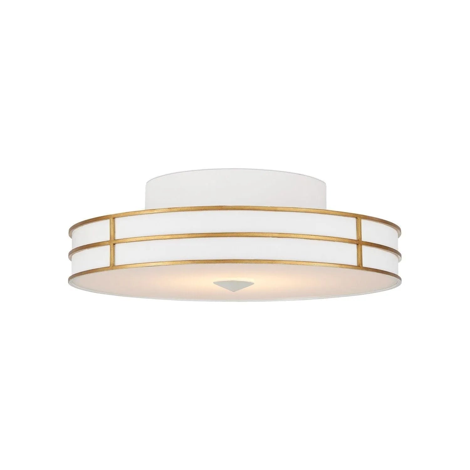 Currey and Company - 9999-0072 - One Light Flush Mount - Fielding - Gesso White/Contemporary Gold/Sugar White/White