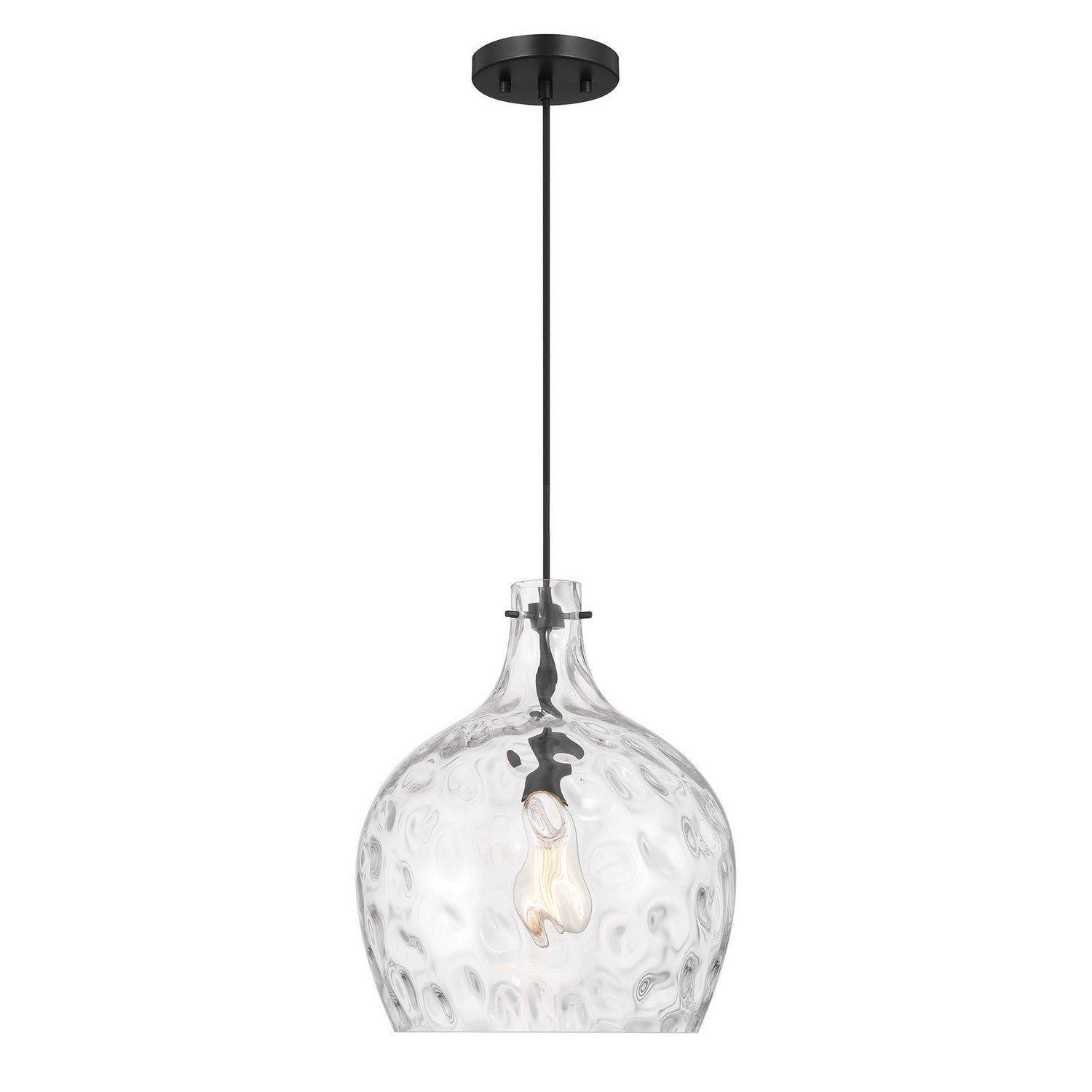 Meridian M7053MBK One Light Pendant in Matte Black