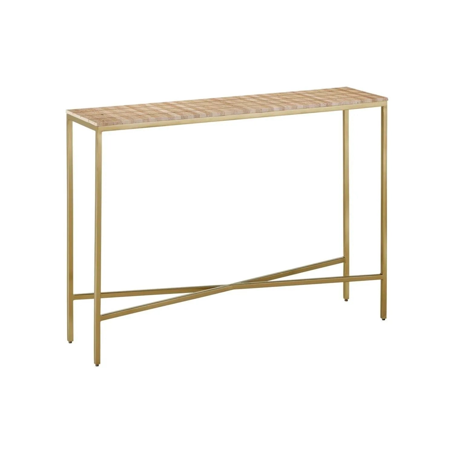 Currey and Company - 4000-0204 - Console Table - Dezi - Natural / Brass