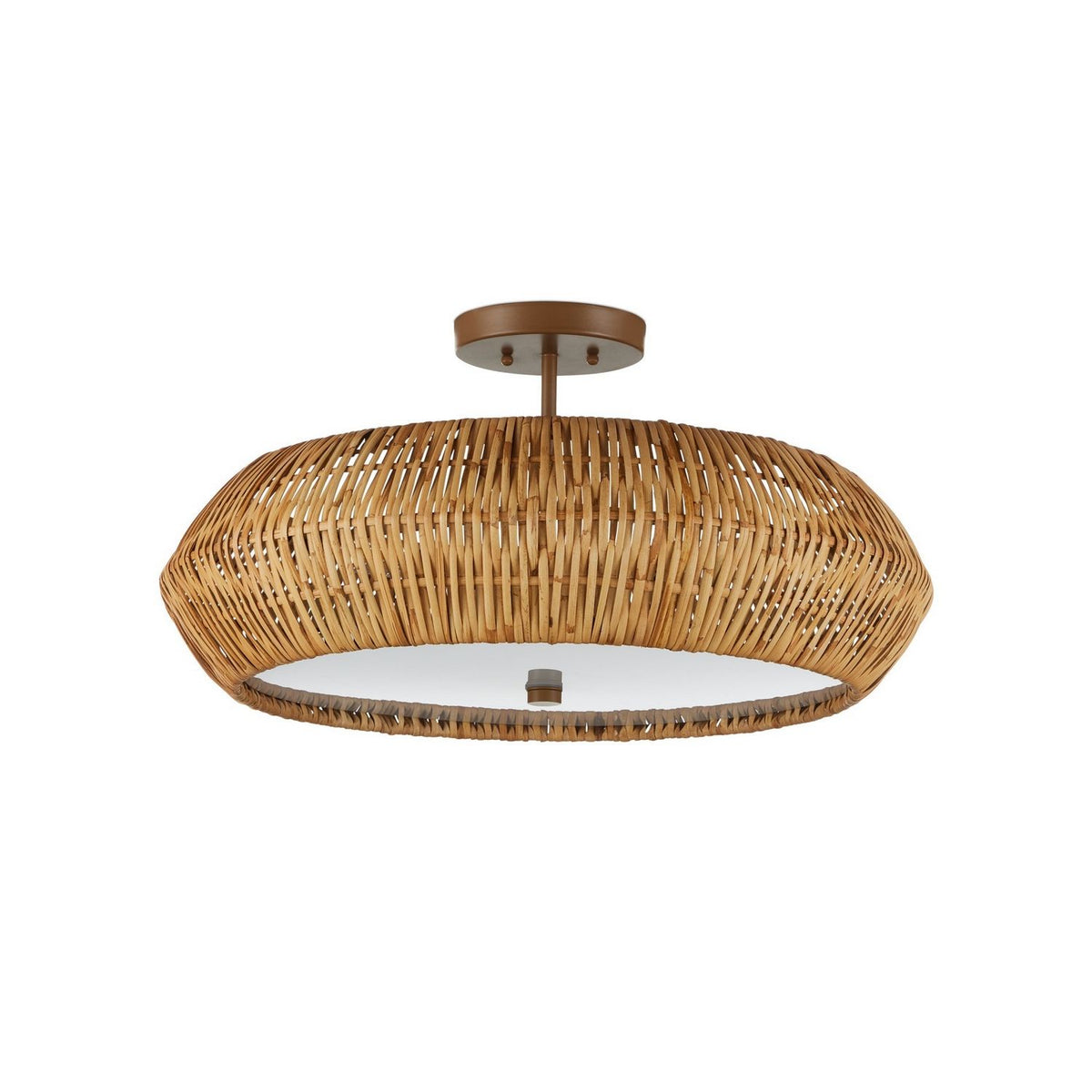 Currey and Company 9000-1347 Antibes Semi-Flush Mount in Natural/Khaki/White