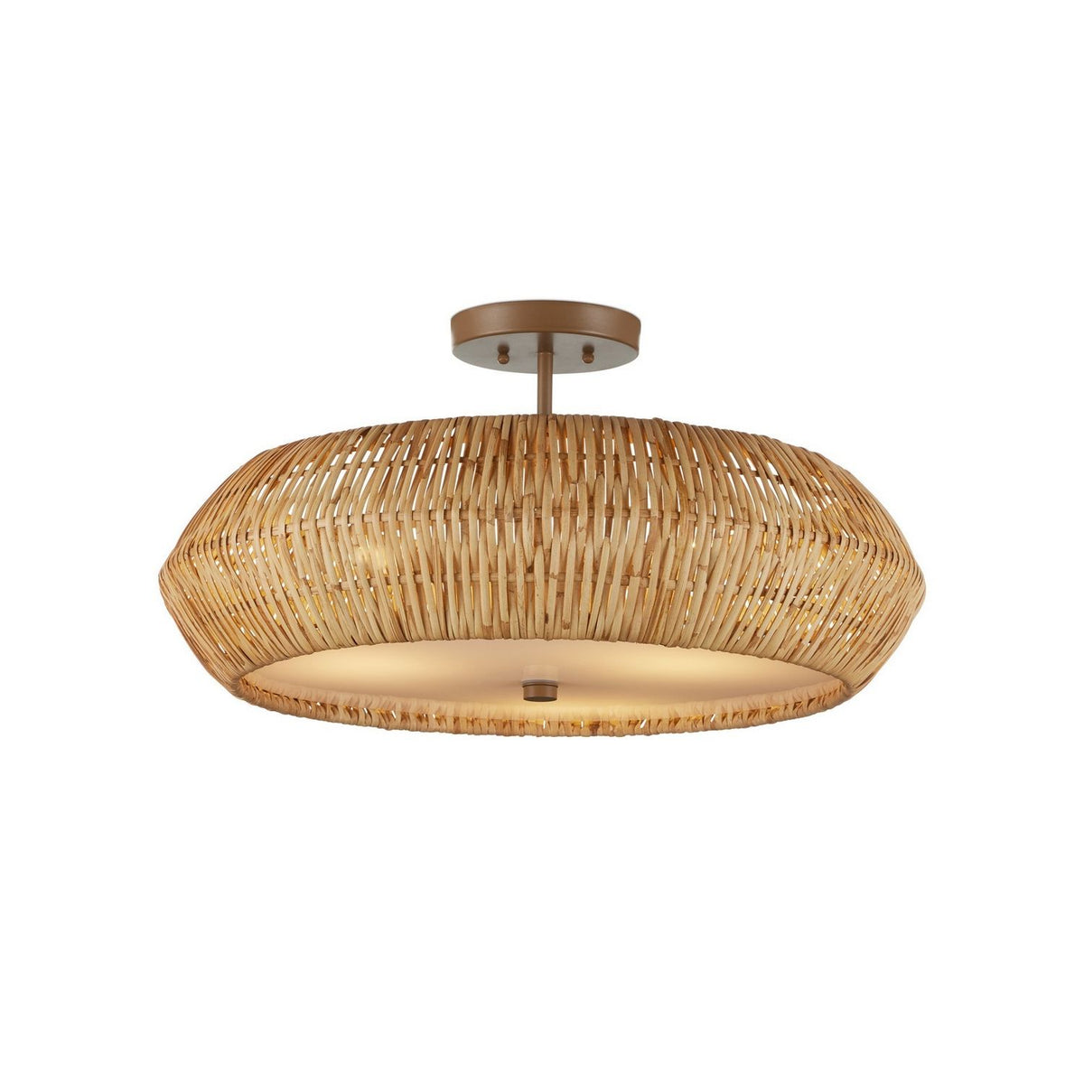 Currey and Company 9000-1347 Antibes Semi-Flush Mount in Natural/Khaki/White