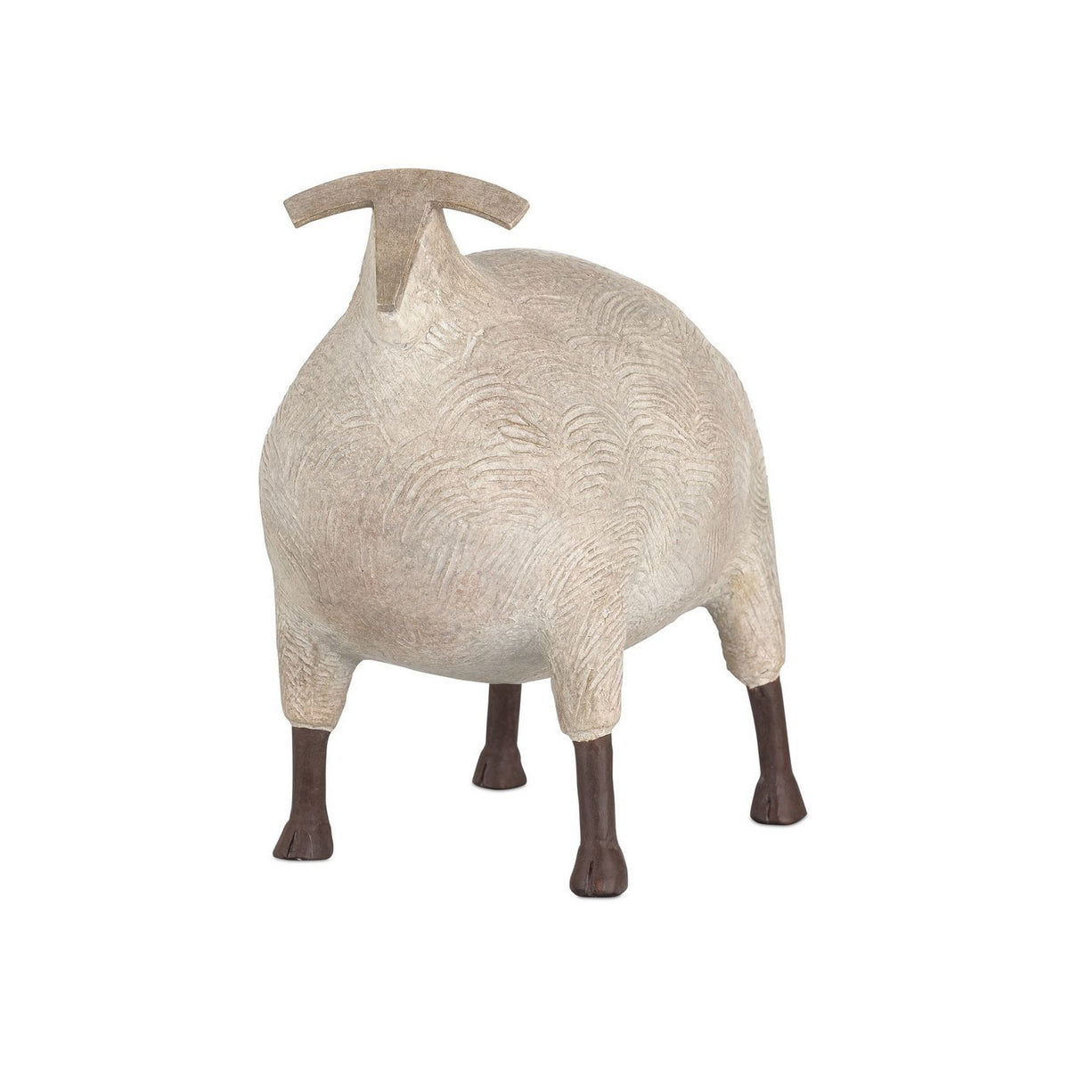 Currey and Company 1200-1073 Ancient Ram Sculpture in Beige/Black
