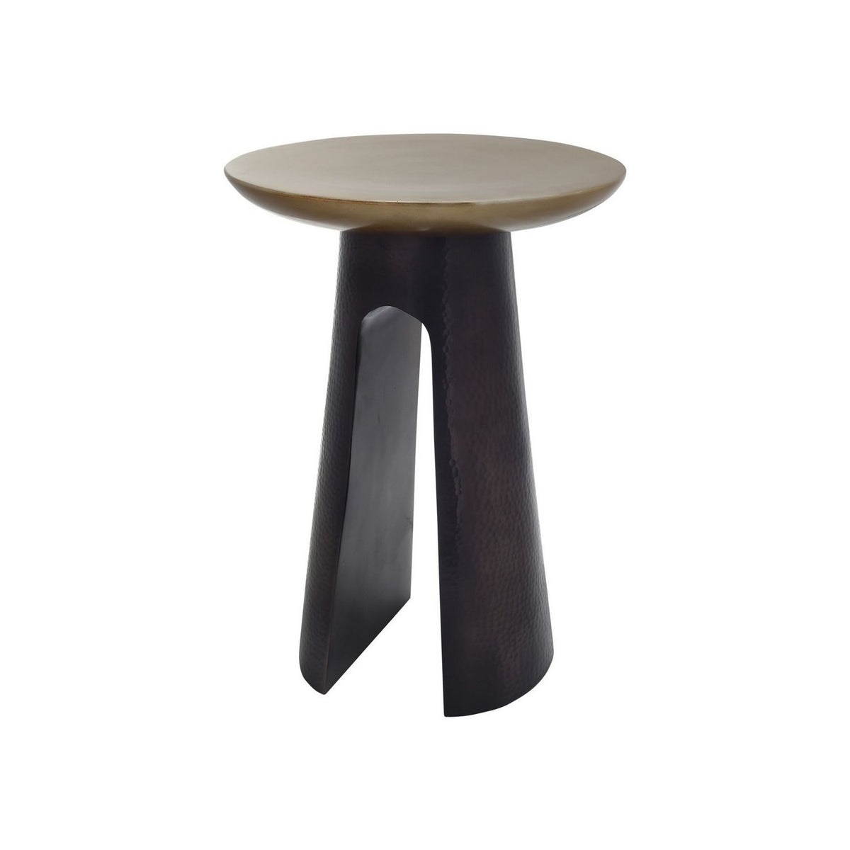 Currey and Company 4000-0254 Pince Accent Table in Black Nickel/Antique Brass