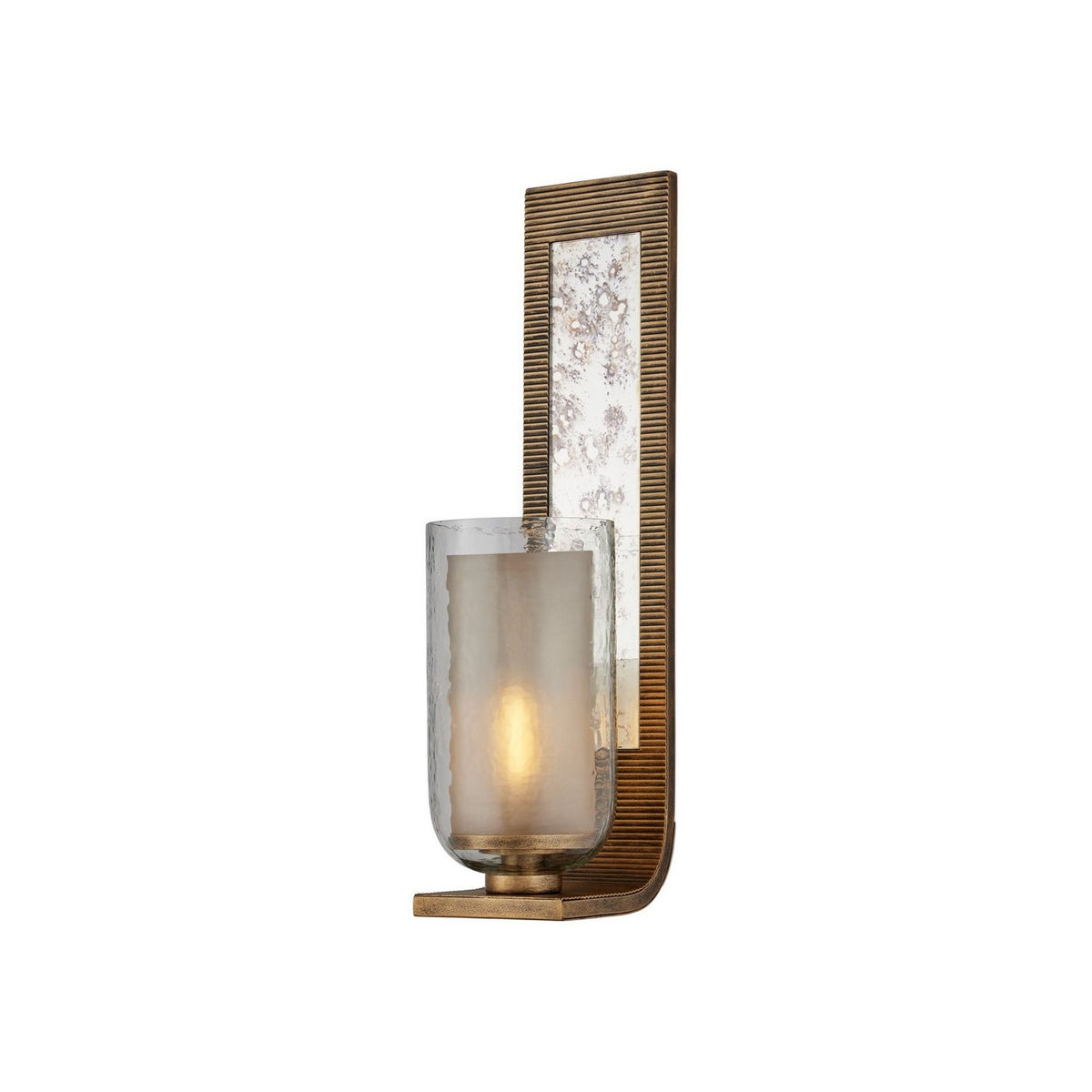 Currey and Company 5000-0296 Wynyard Wall Sconce in Clear/Frosted/Antique Mirror/Antique Gold