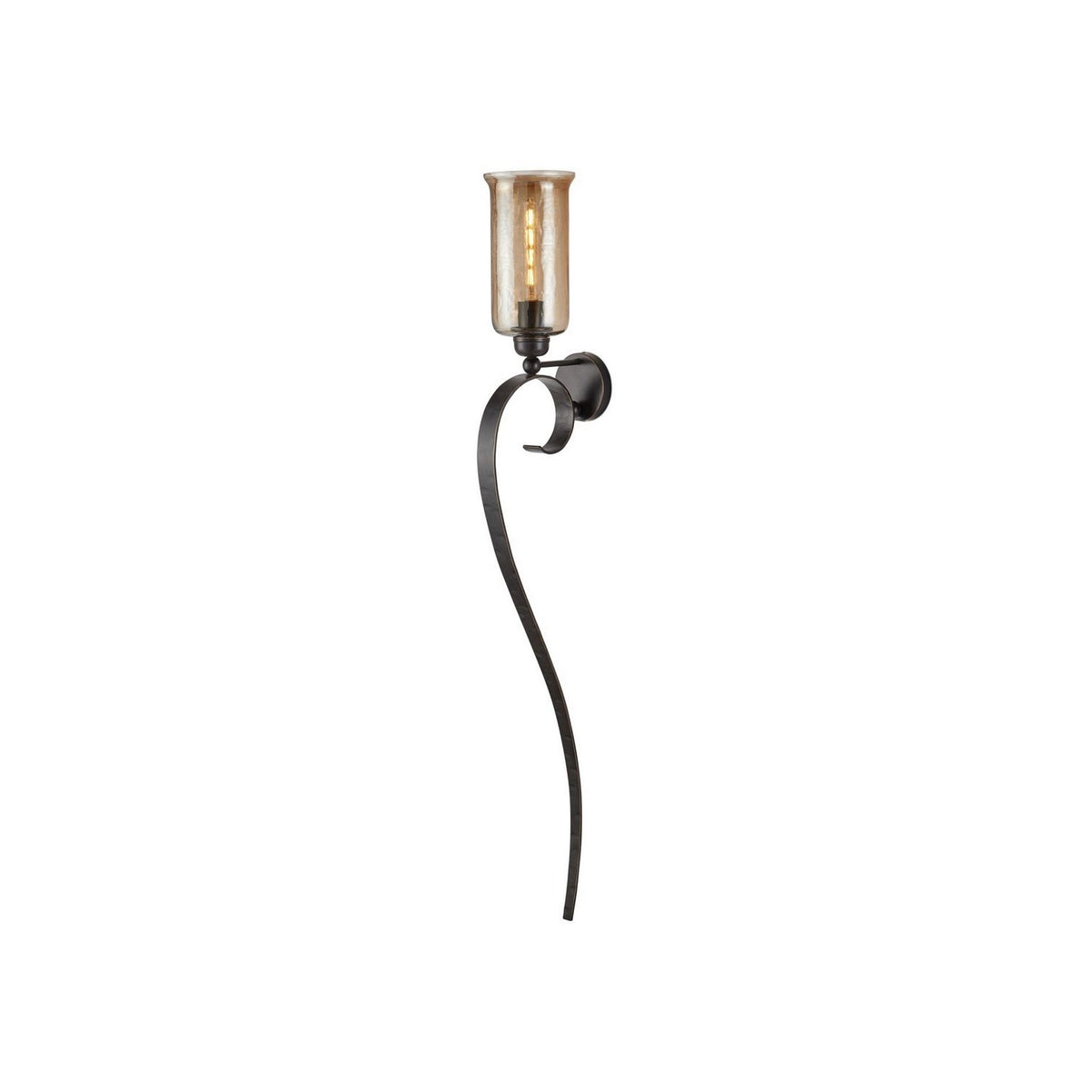 Currey and Company 5000-0297 Wemyss Wall Sconce in Gilded Oak/Smoke