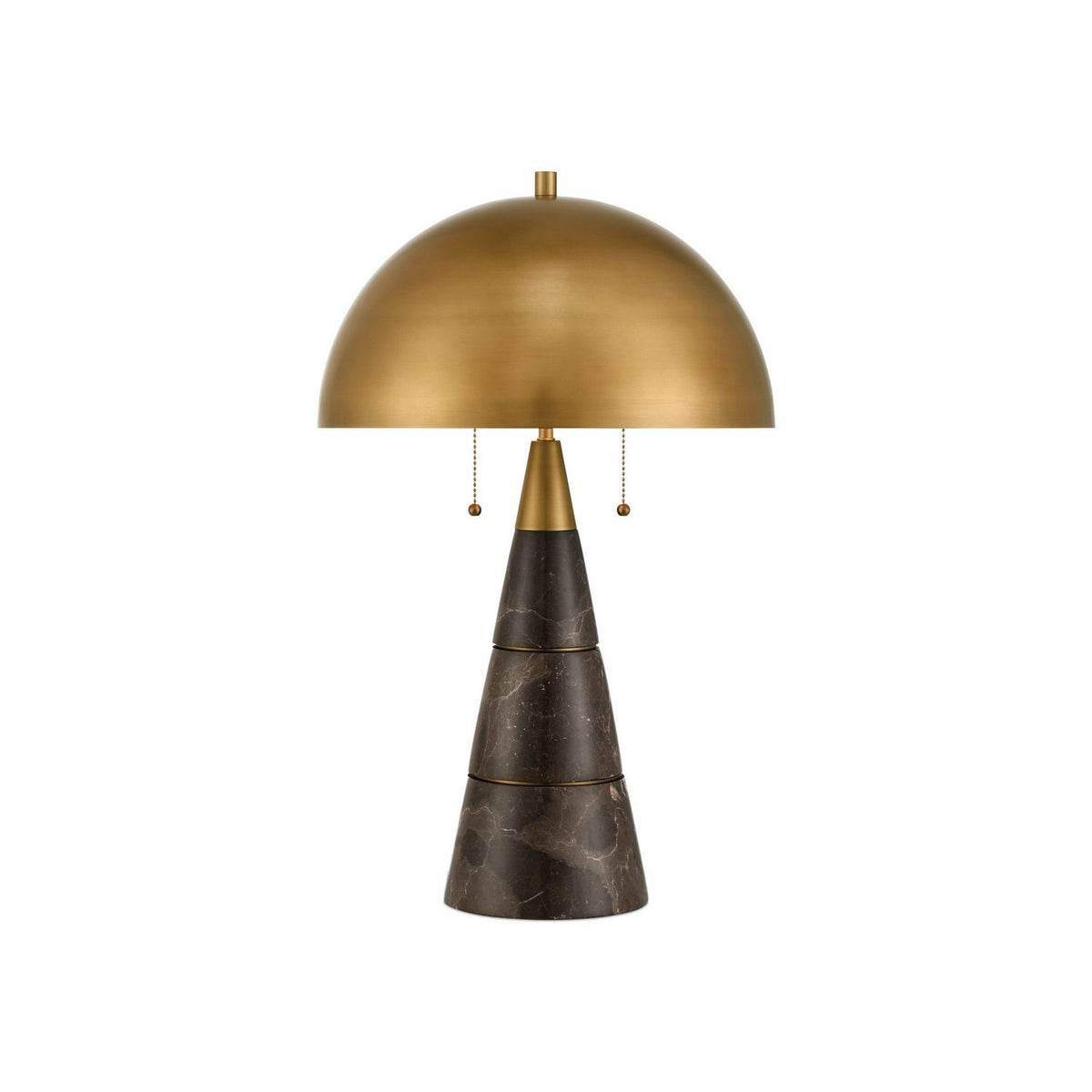 Currey and Company 6000-1065 Edith Desk Lamp in Coffee Brown/Antique Brass