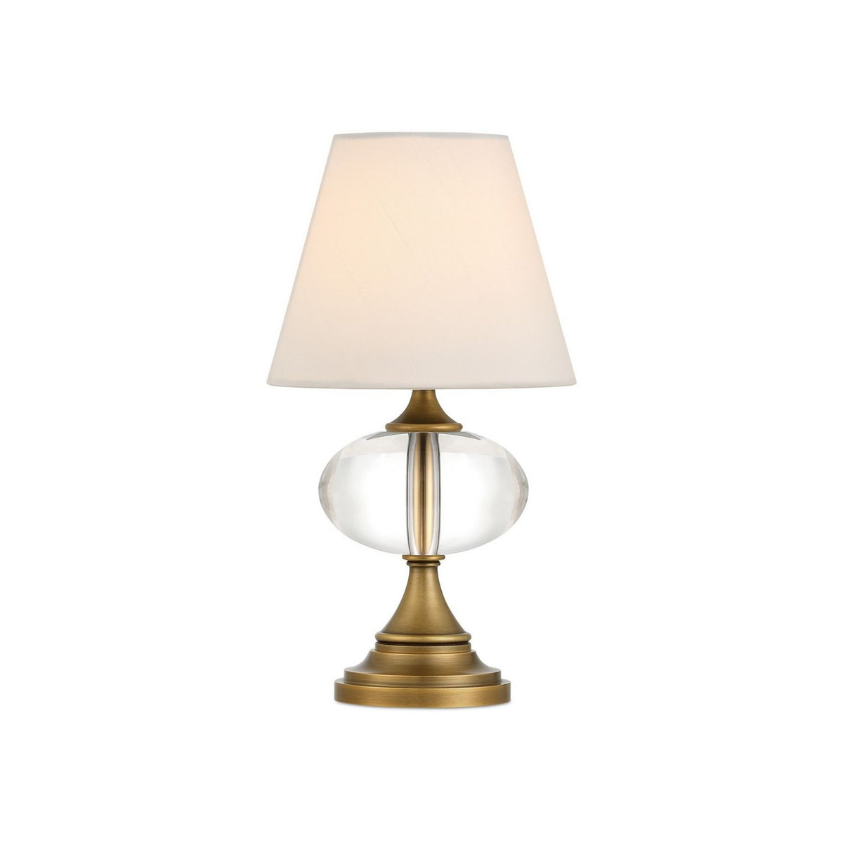 Currey and Company 6700-0018 Sashay Cordless Table Lamp in Clear/Polished Antique Brass