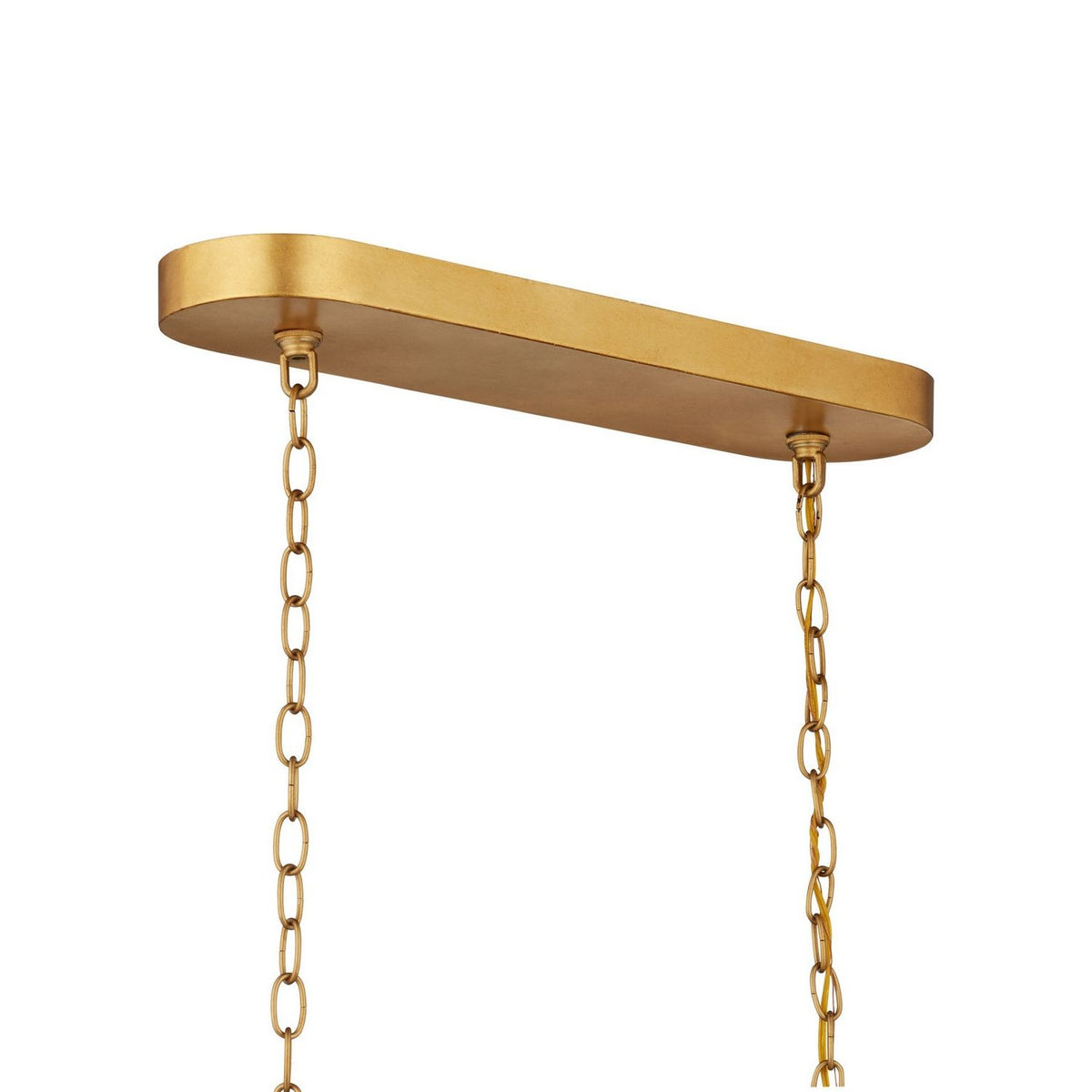 Currey and Company 9000-1329 Aurelia Frost Rectangular Chandelier in Contemporary Gold Leaf/Contemporary Gold/Frosted
